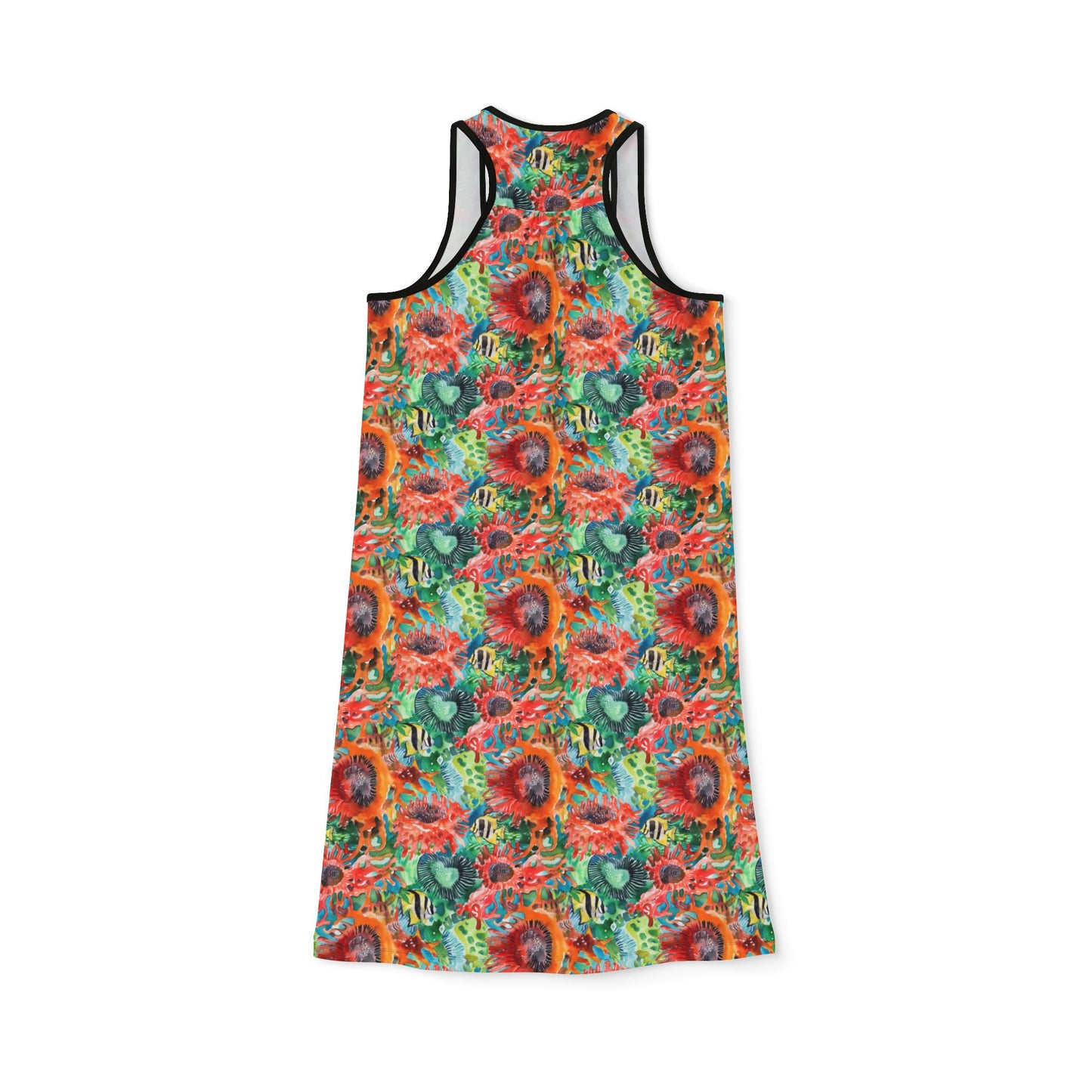 Women's Racerback Dress - Coral Reef with Yellow Angel Fish