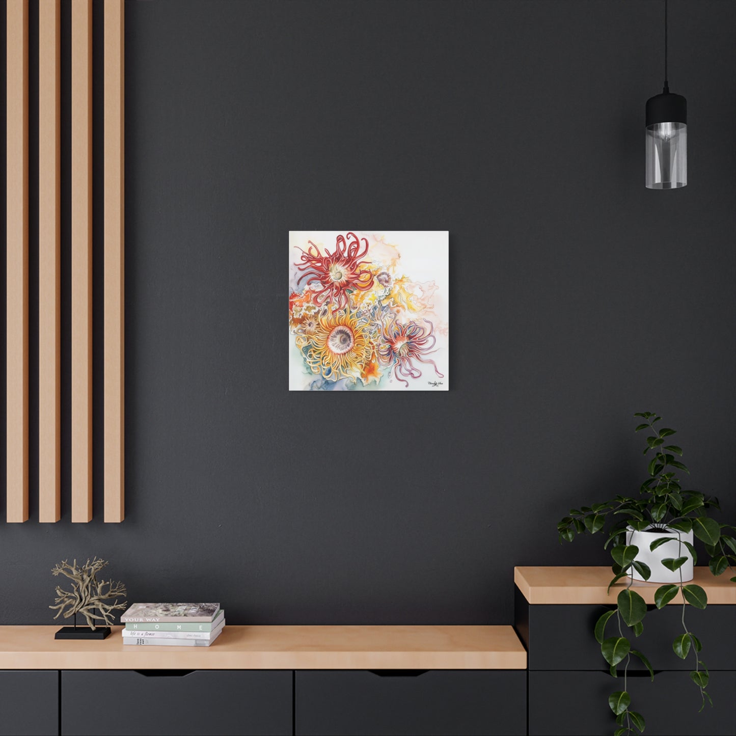 Canvas Art - Coastal Watercolor Sea Anemones