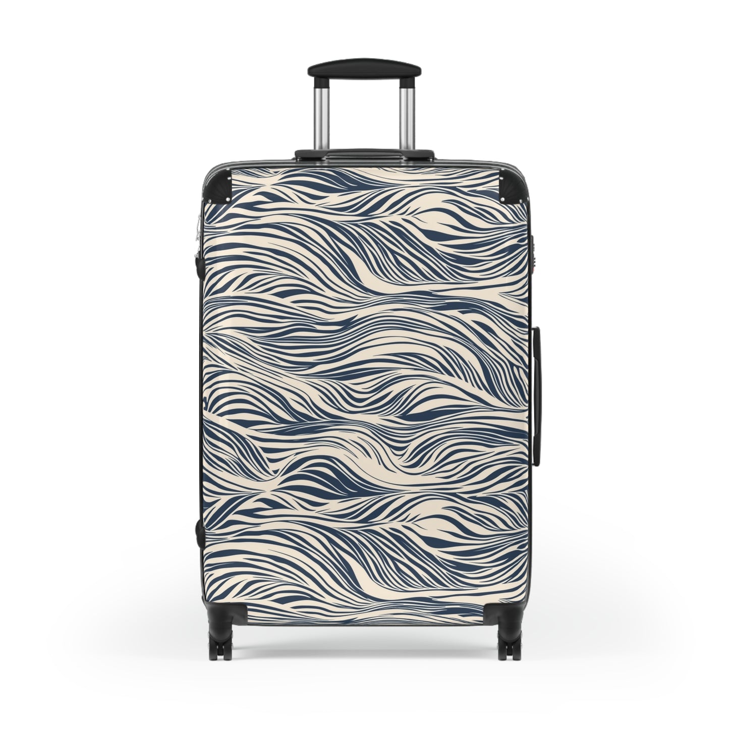 Travel Suitcase - Coastal Navy Wave Pattern