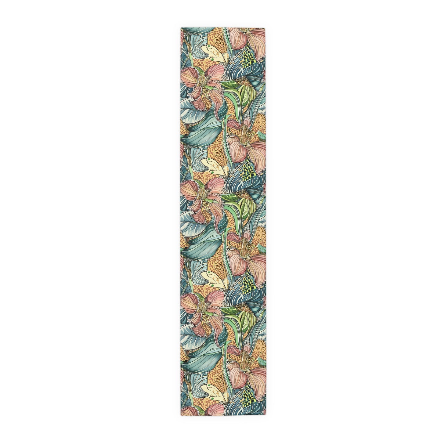 Table Runner - Tropical Floral Wild Irises For Summer Brunch