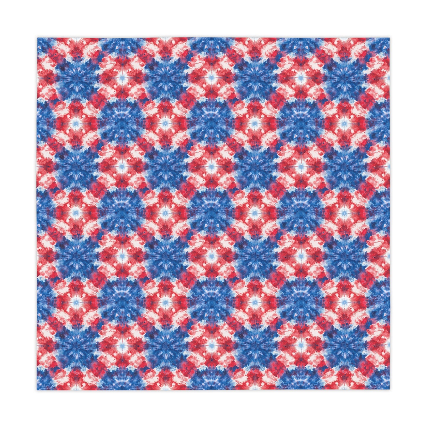 Square Tablecloth - Patriotic Red, White & Blue Tie-Dye