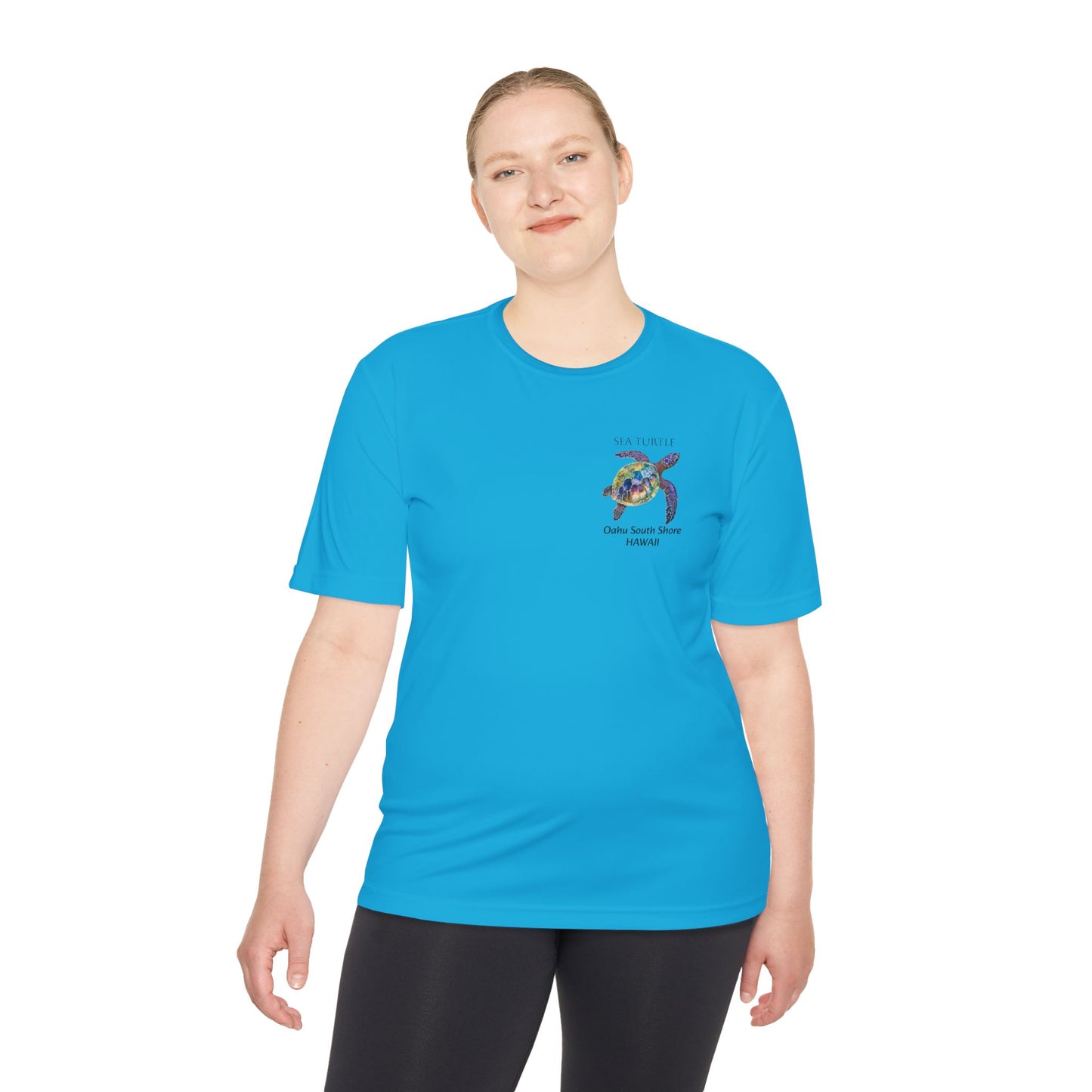 Men's Novelty Tshirt - Sea Turtle Watercolor Of Oahu South Shore, Hawaii