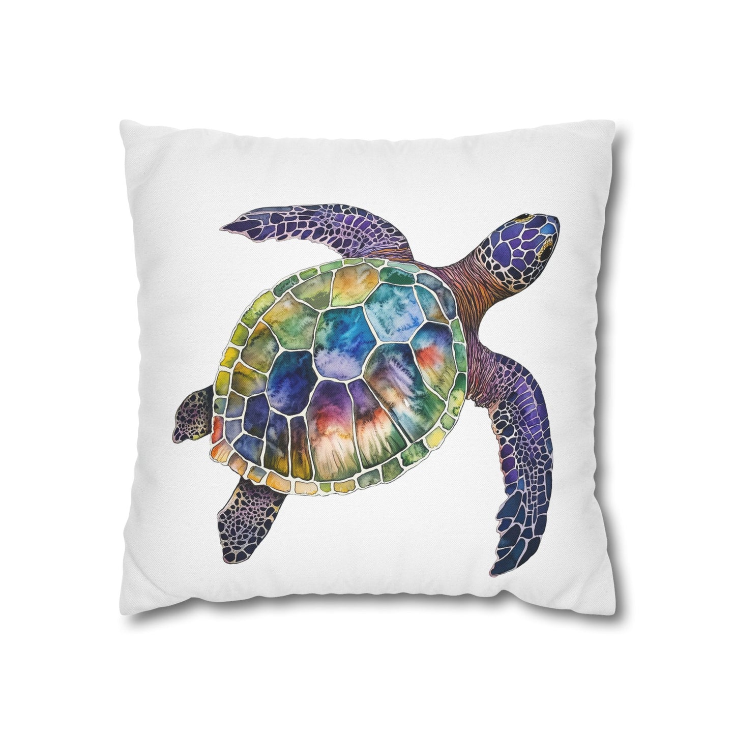 Square Pillow Cover - Ocean-Inspired Sea Turtle for Beach Lovers