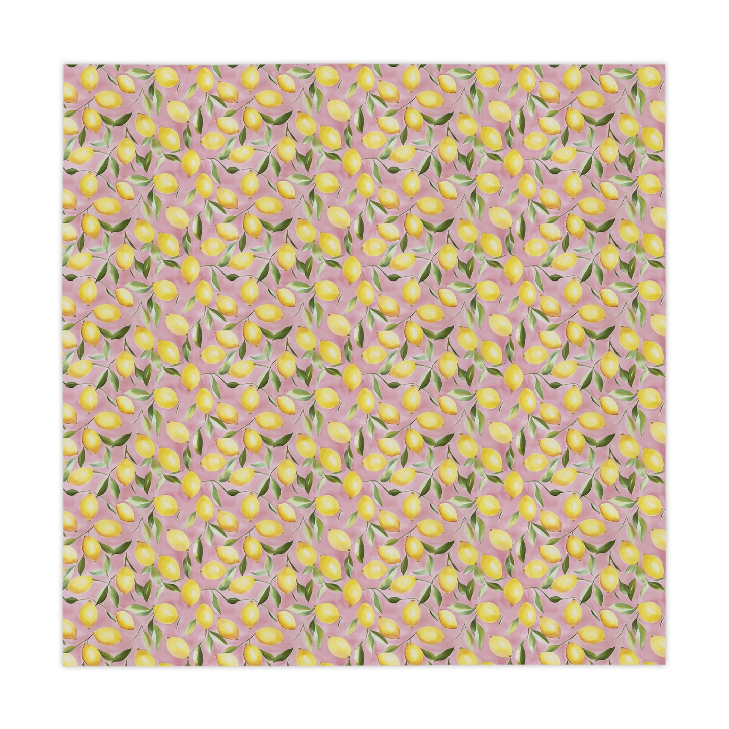 Square Tablecloth - Ripe Lemons On Pink Watercolor