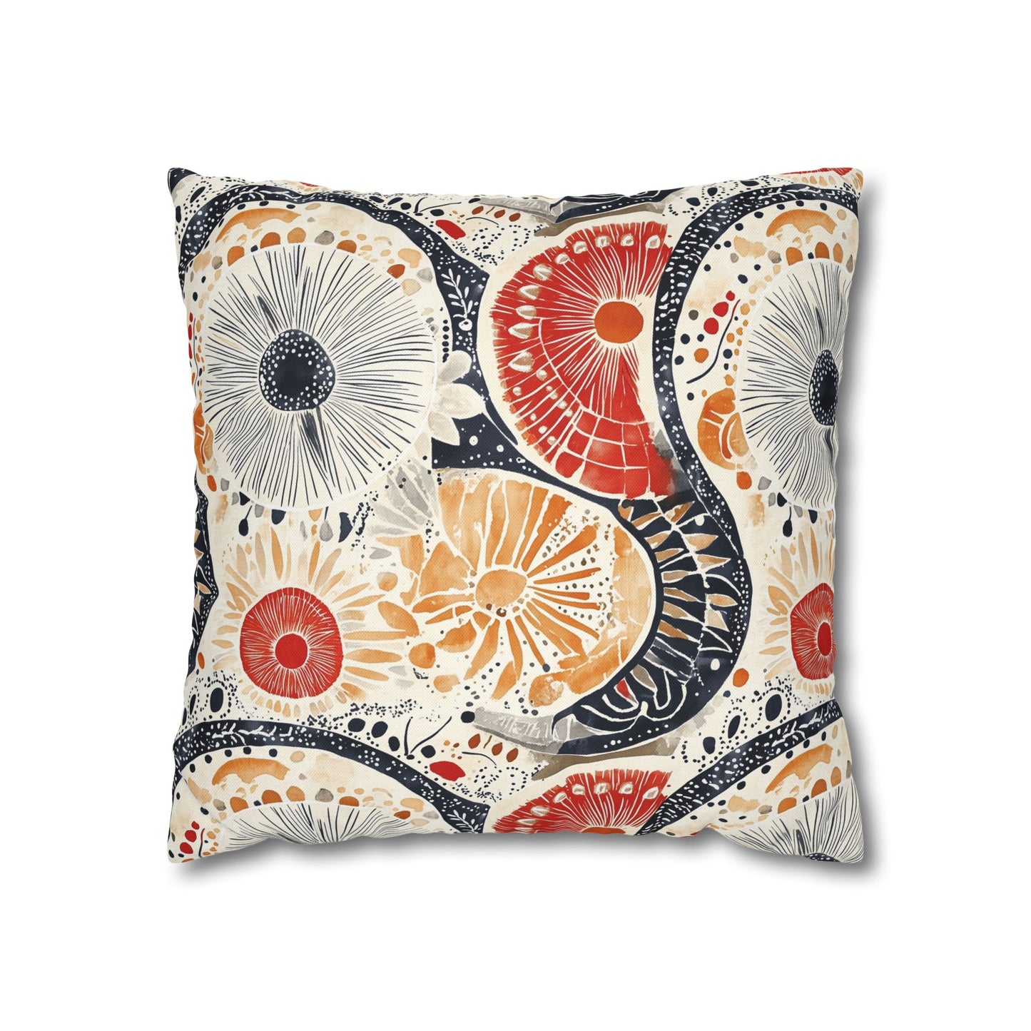 Square Pillow Cover - Boho Mandala Abstract