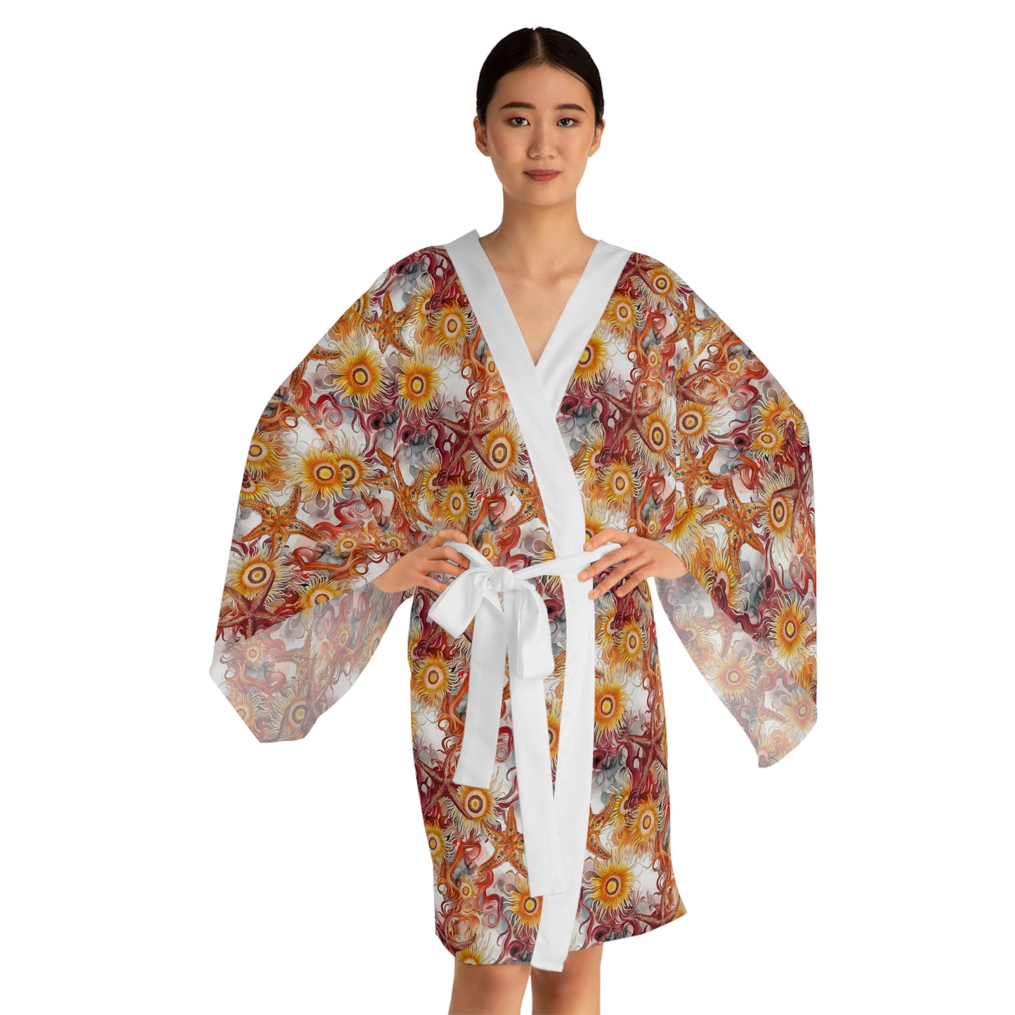 Kimono Robe - Ocean Starfish And Sea Anemones