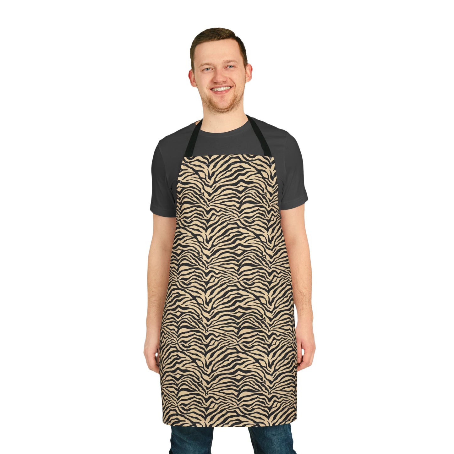 Apron - Zebra Print In Black And Tan