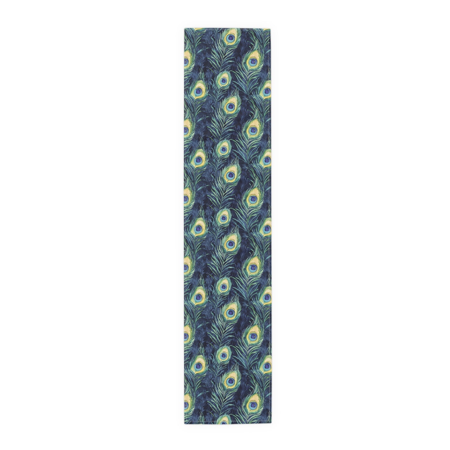 Table Runner - Elegant Peacock Feathers