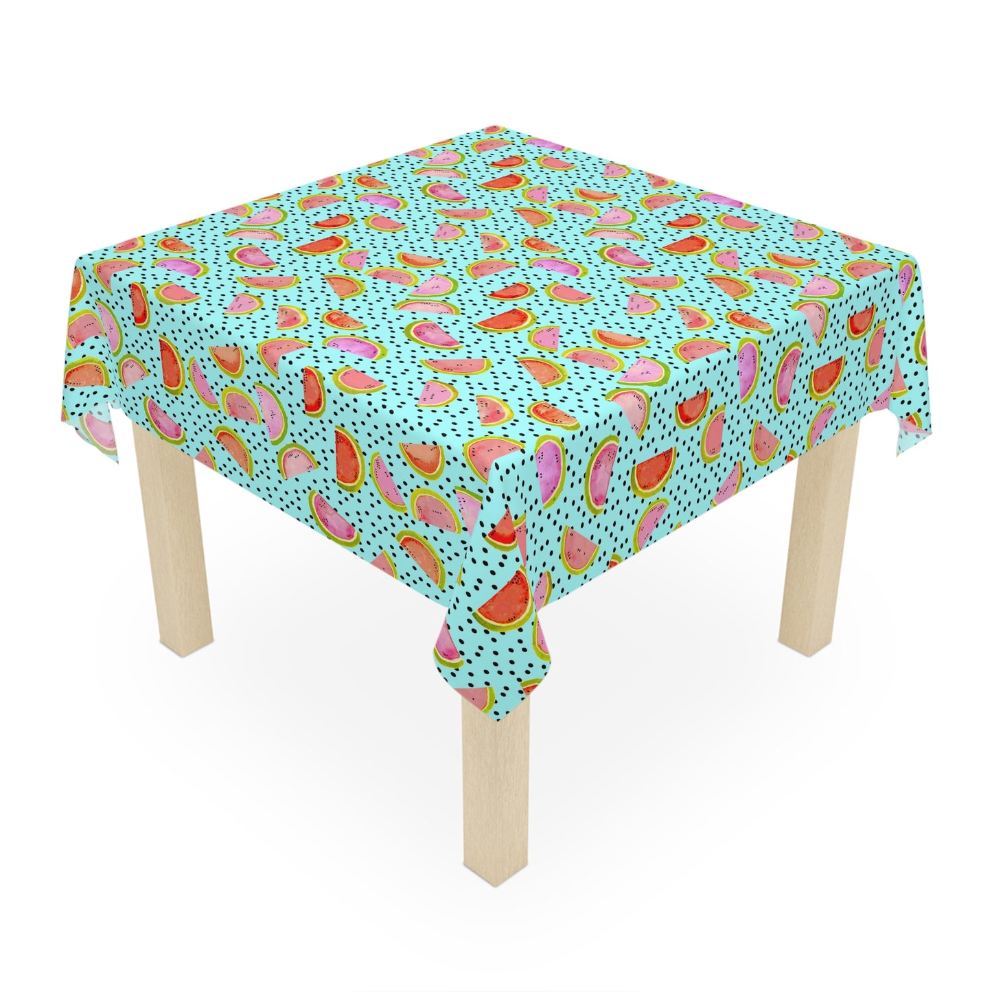 Square Tablecloth - Summer Watermelon & Polka Dot Seeds