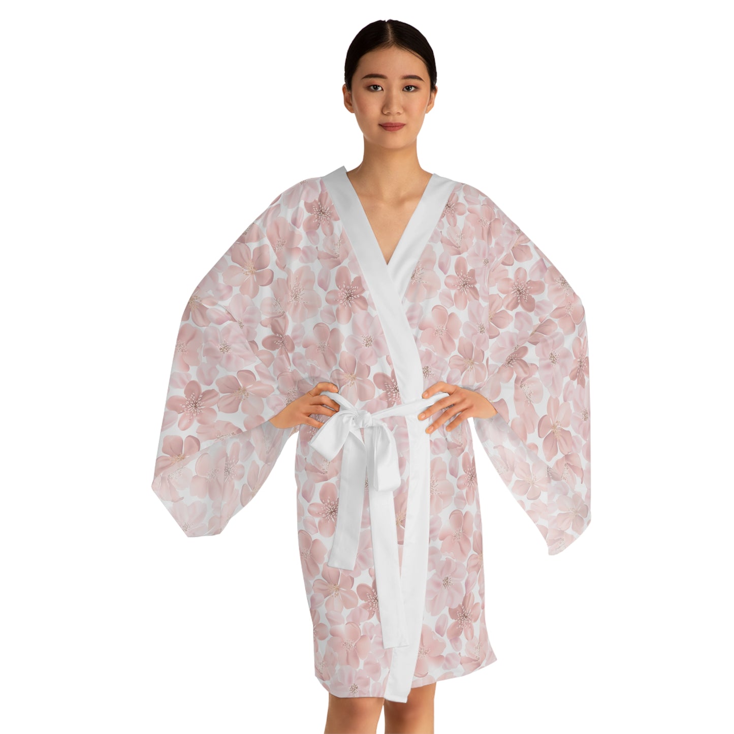 Kimono Robe - Japanese Pink Sakura Cherry Blossoms