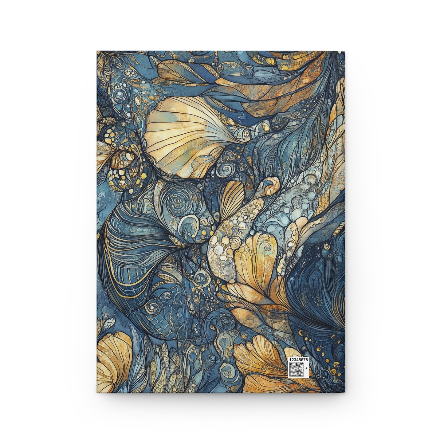 Hardcover Journal - Abstract Ocean Dream Golden Elements