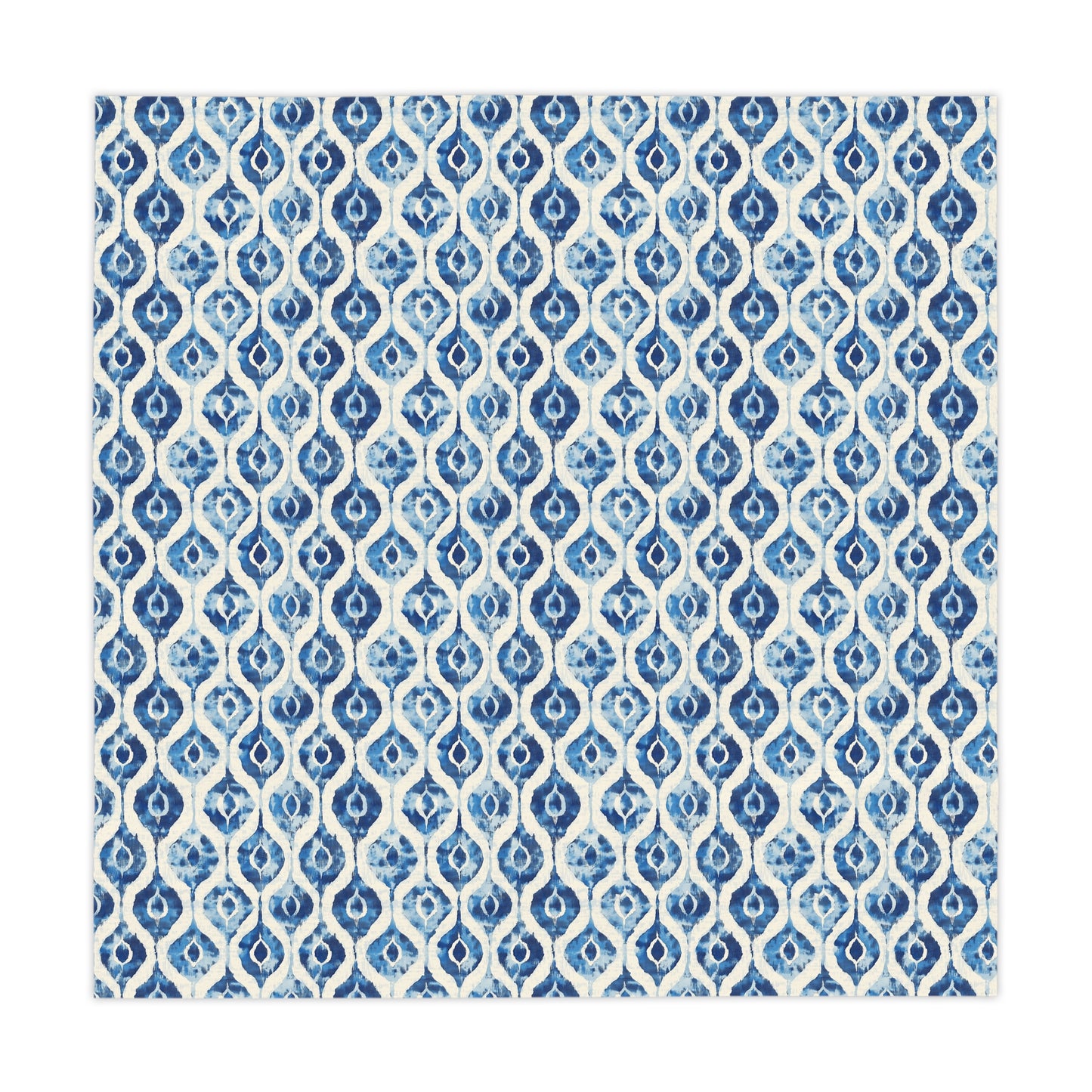 Square Tablecloth - Blue And White Diamond Ikat