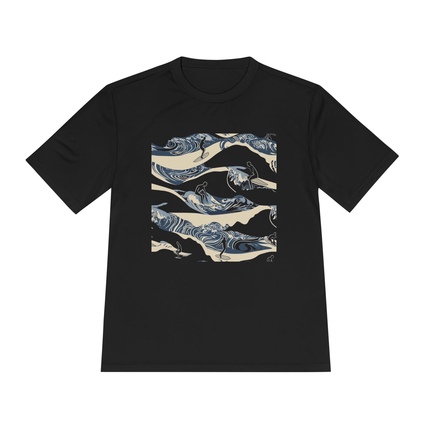 Men's Novelty Tshirt - Moonlit Hawaiian Wave Surfers