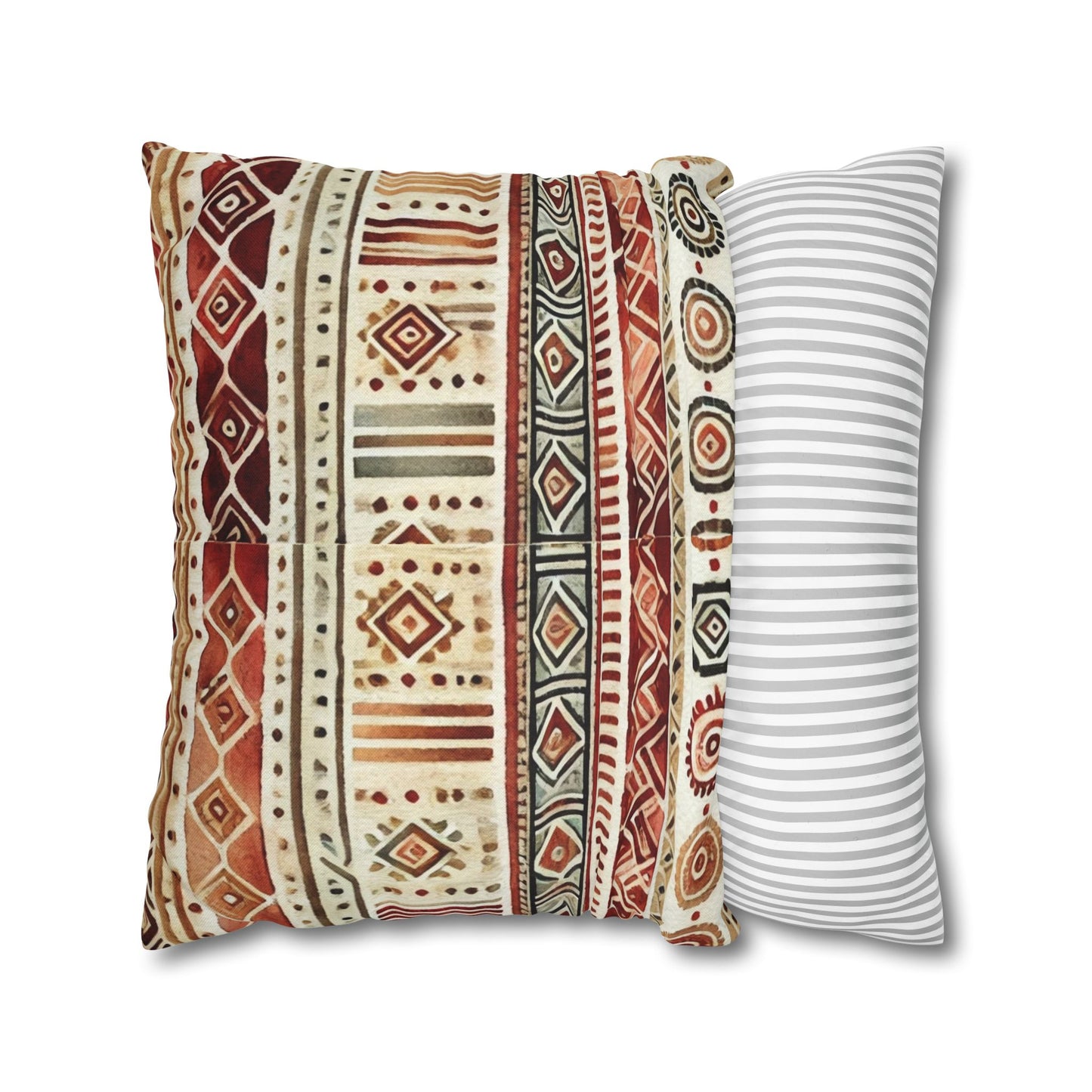Square Pillow Cover - Bohemian Batik Tribal Pattern