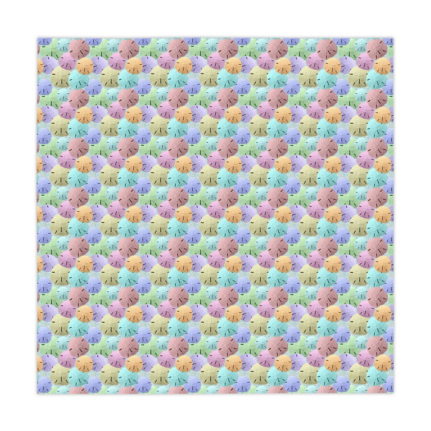 Square Tablecloth - Colorful Beach Sand Dollar Seashells