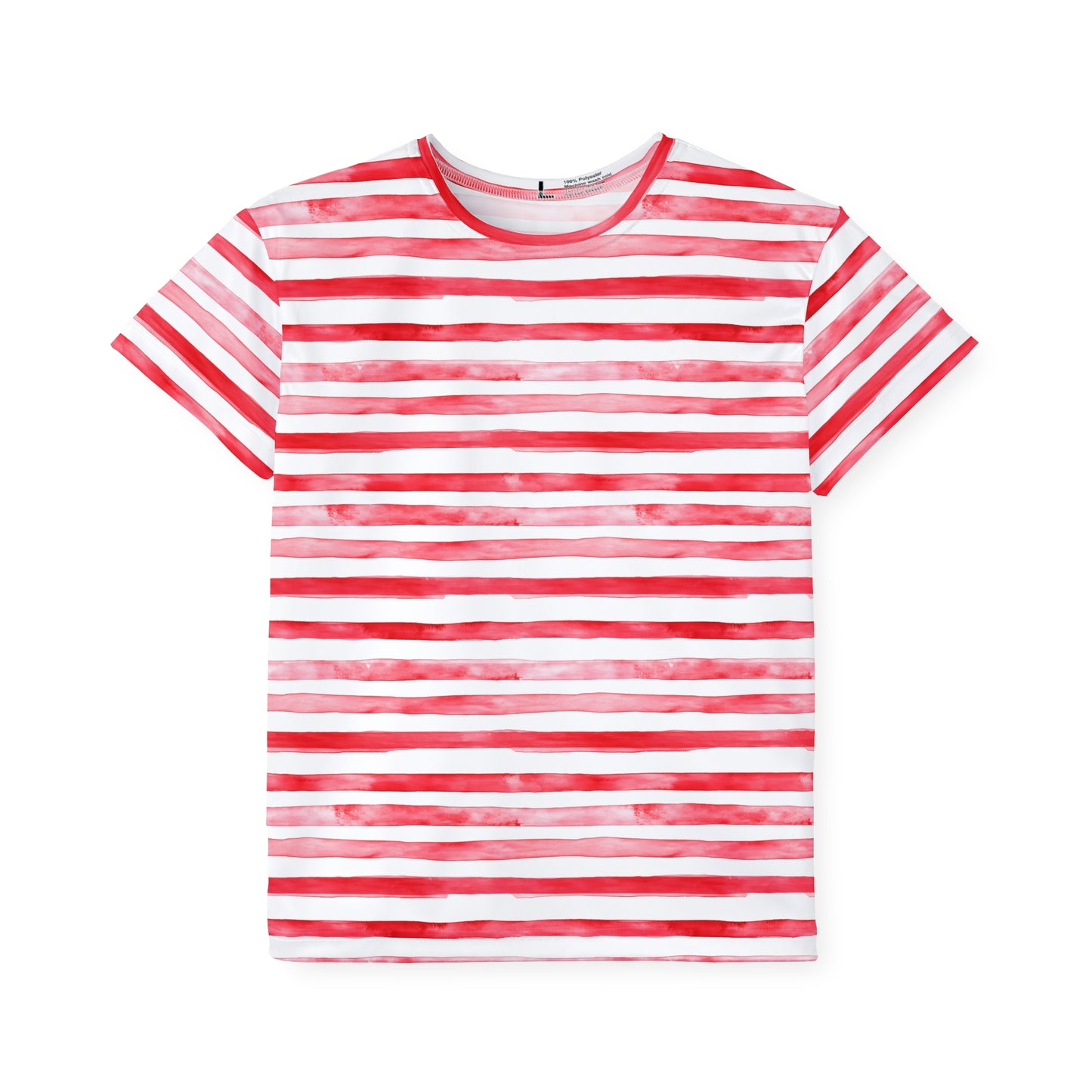 Kids Tshirt Red And White Watercolor Stripes