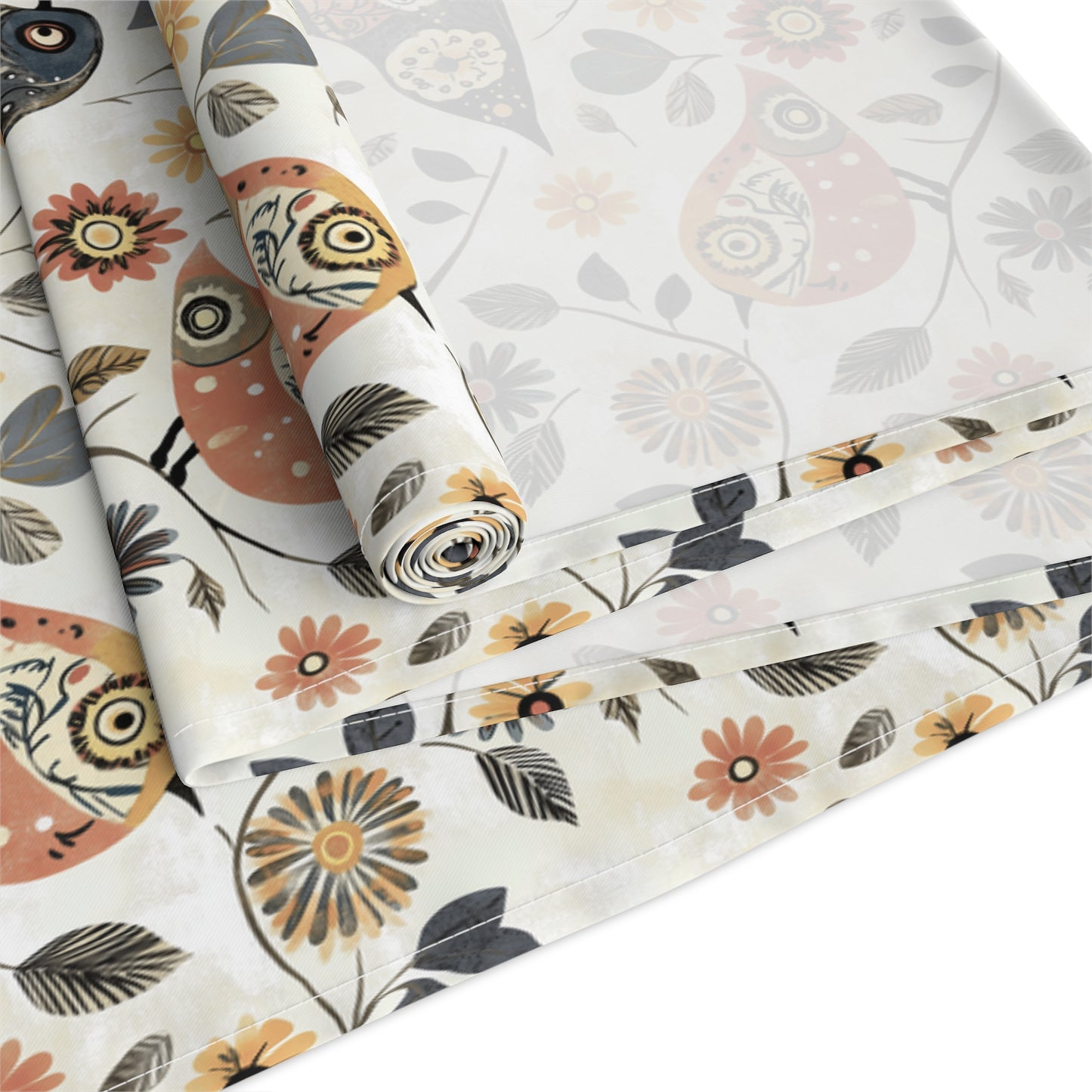 Table Runner - Whimsical Birds Floral Cotton Dining Décor