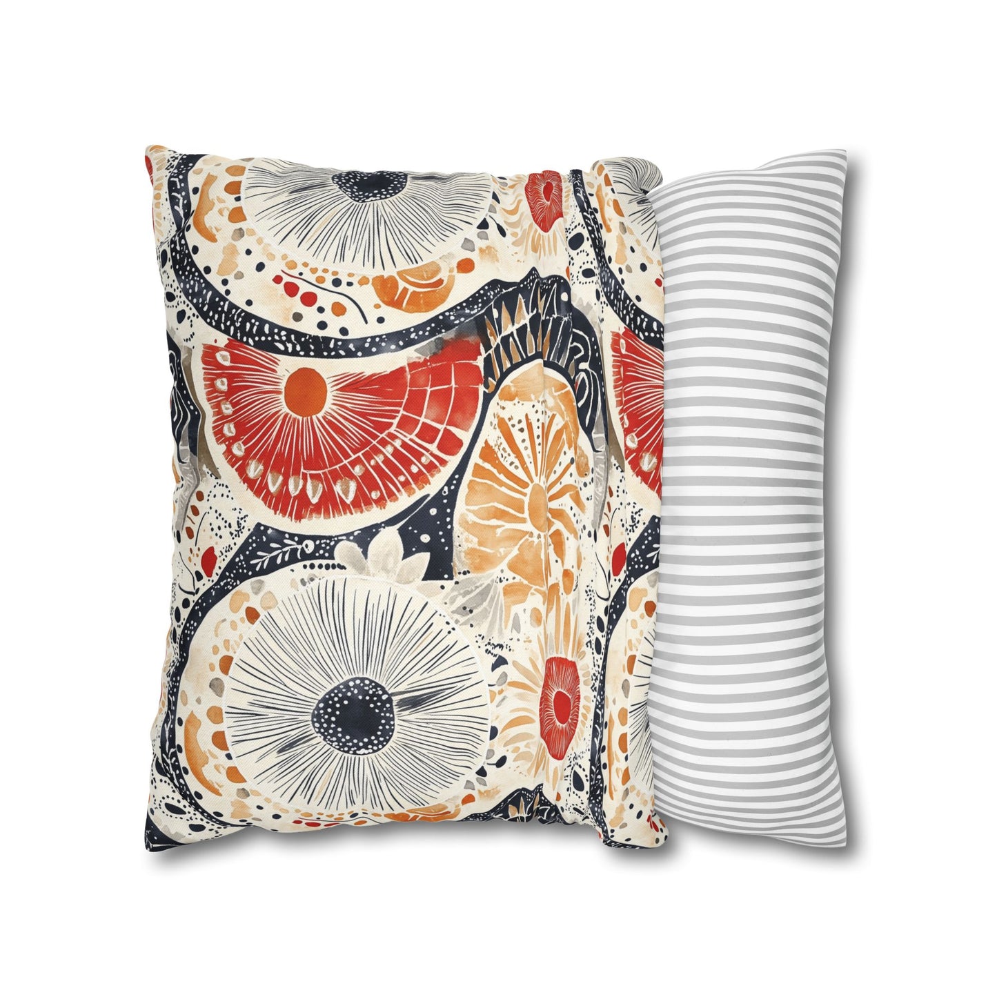 Square Pillow Cover - Boho Mandala Abstract
