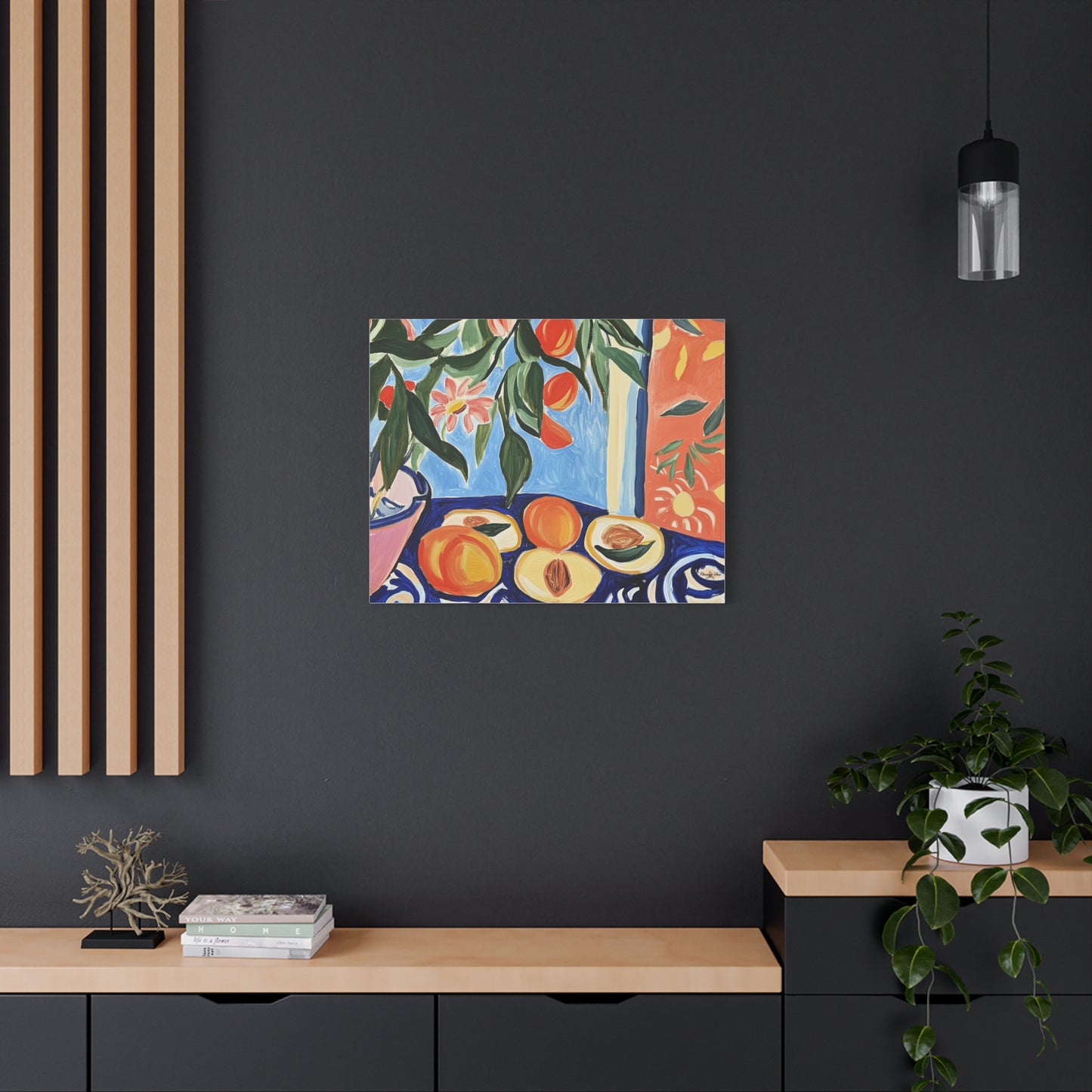 Canvas Art - Flowers And Peaches Still Life