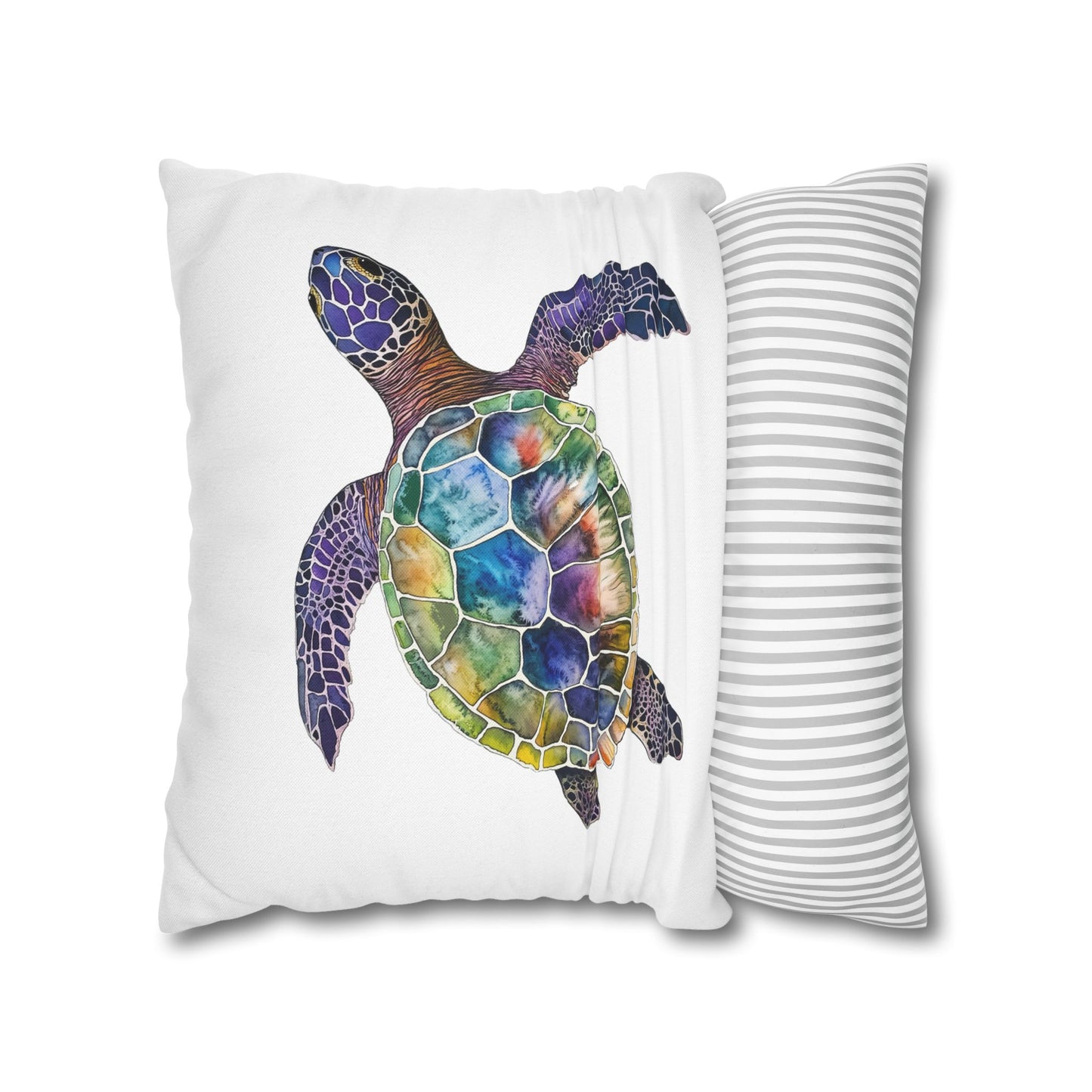 Square Pillow Cover - Ocean-Inspired Sea Turtle for Beach Lovers