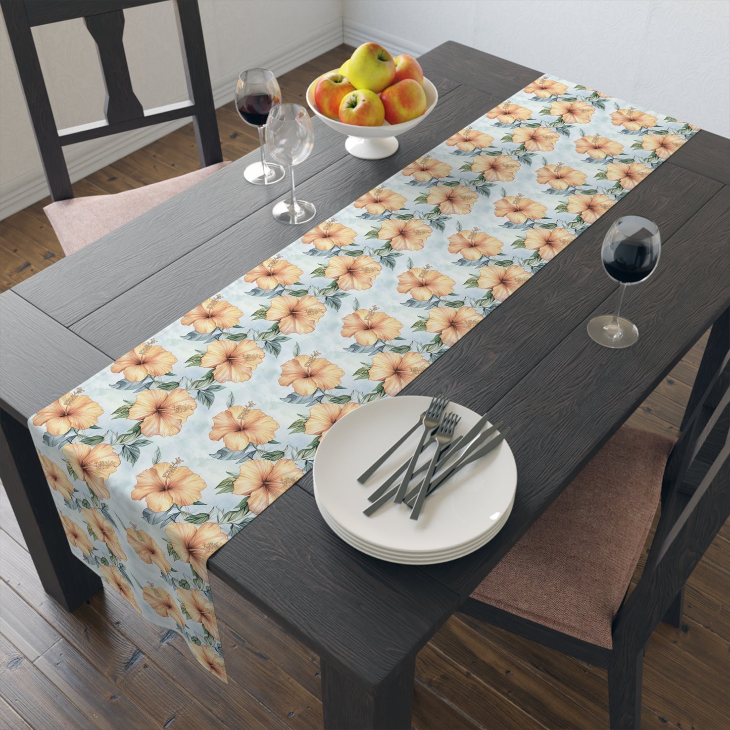 Table Runner - Tropical Hibiscus Floral Dining Decor