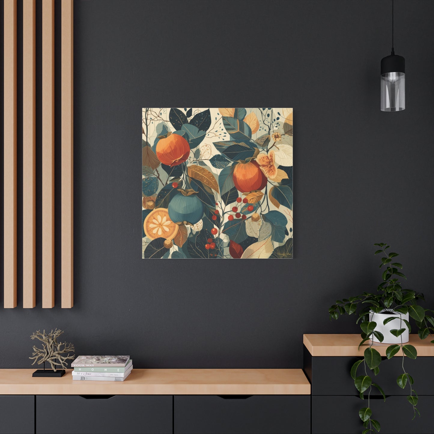 Canvas Art - Autumn Harvest Persimmons Fruit