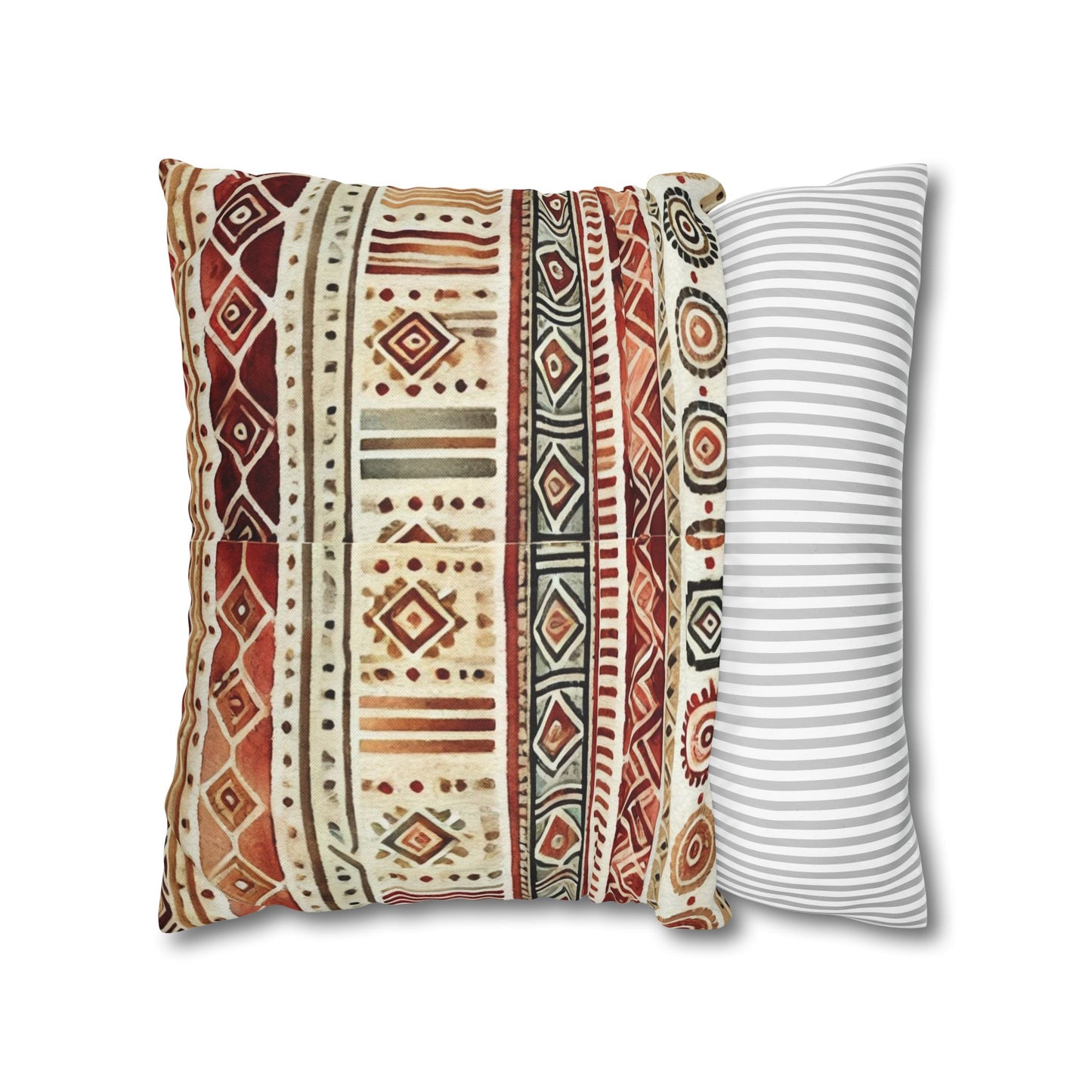 Square Pillow Cover - Bohemian Batik Tribal Pattern