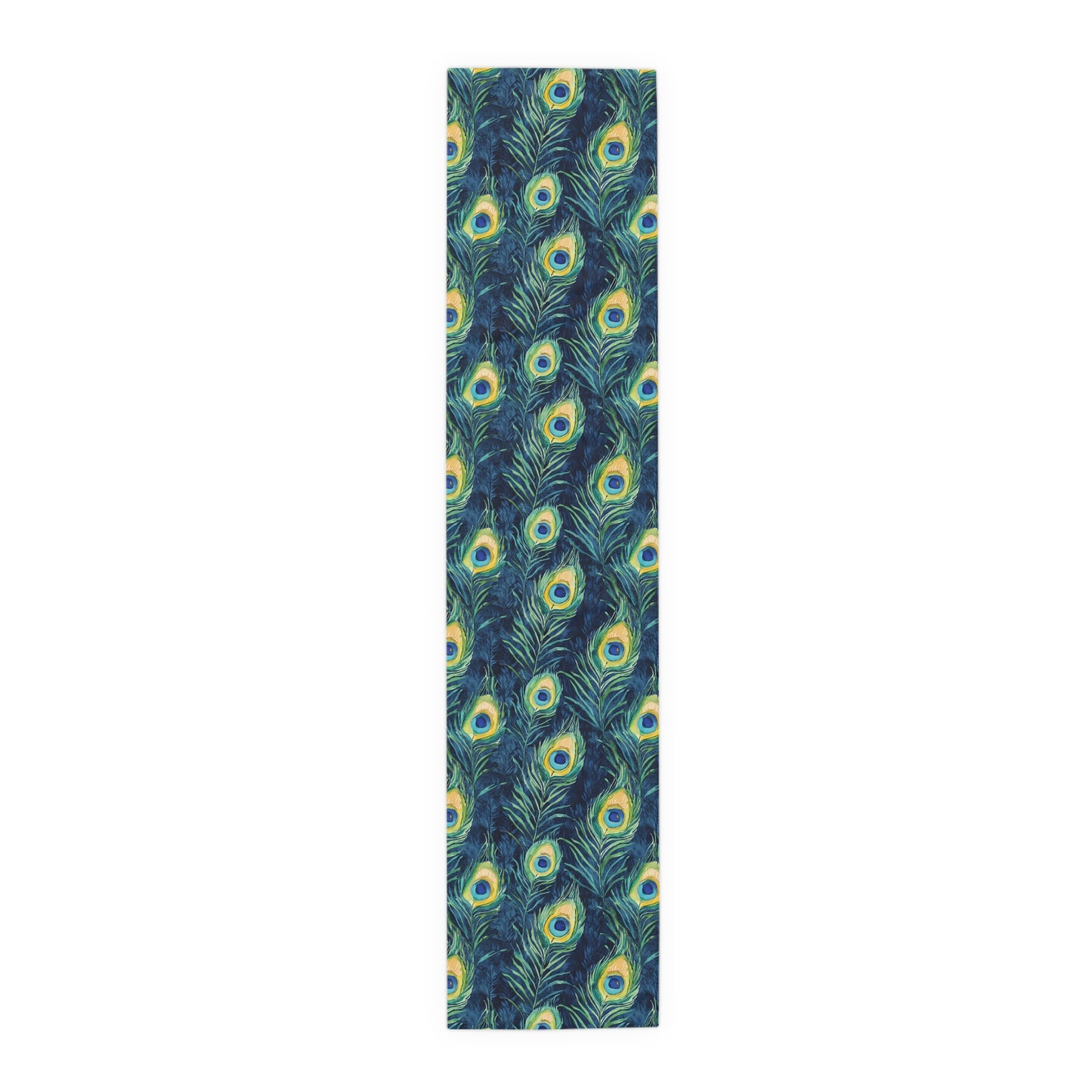 Table Runner - Elegant Peacock Feathers