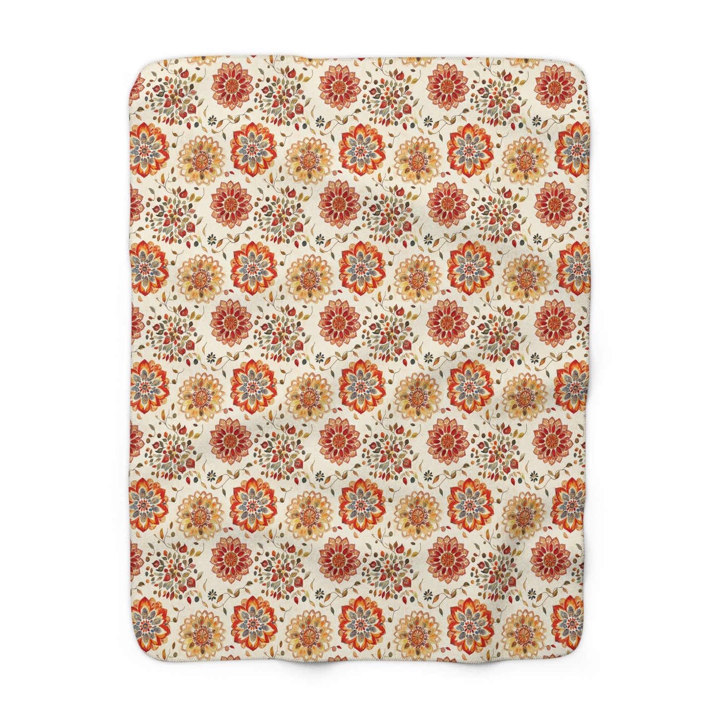 Sherpa Fleece Blanket - Floral Zen Mandalas