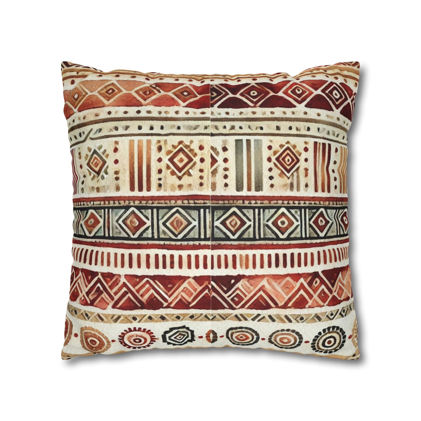Square Pillow Cover - Bohemian Batik Tribal Pattern