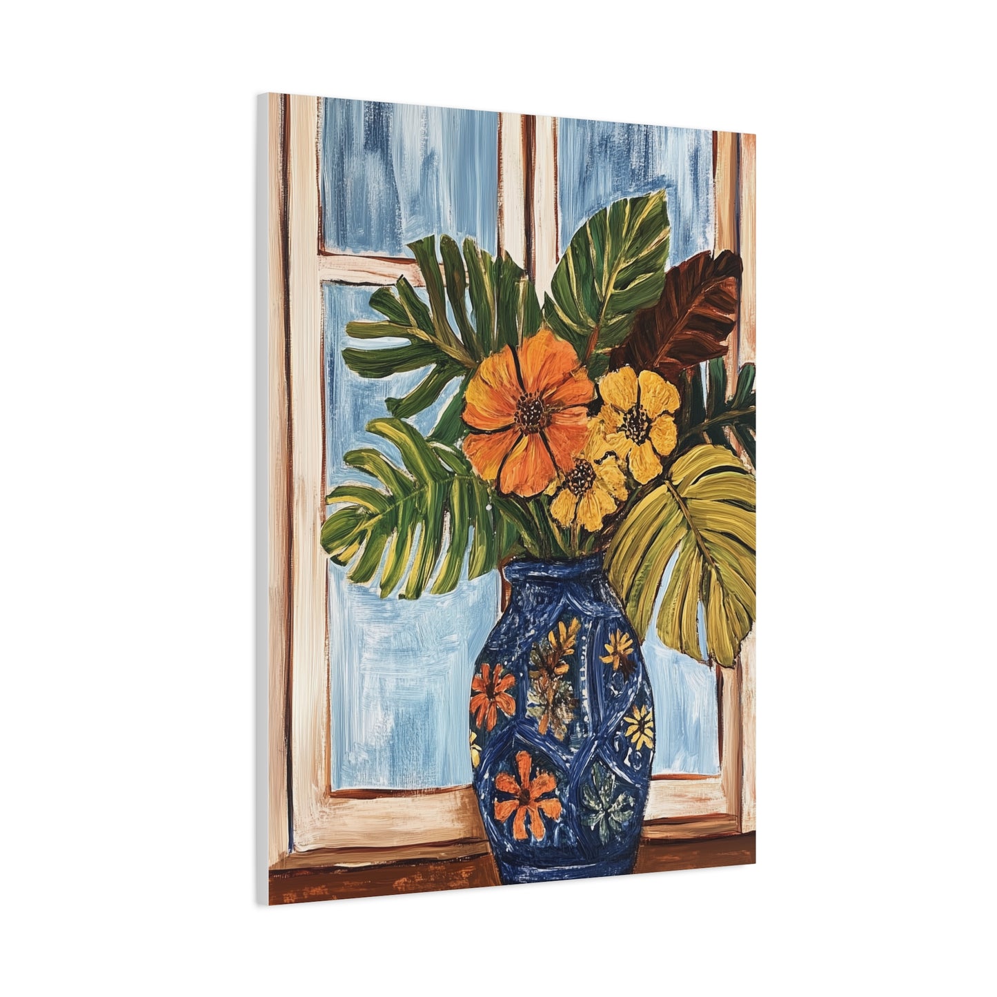 Canvas Art - Vibrant Tropical Island Floral Bouquet