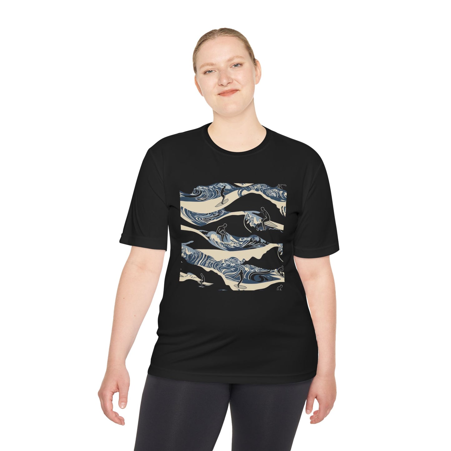 Men's Novelty Tshirt - Moonlit Hawaiian Wave Surfers