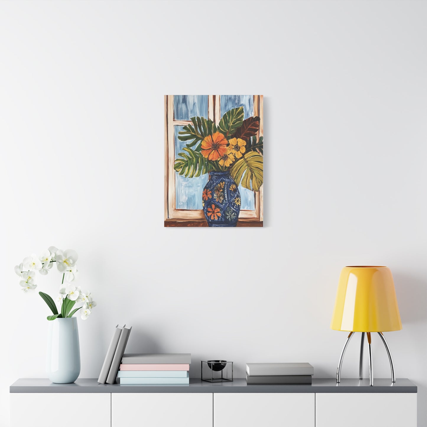 Canvas Art - Vibrant Tropical Island Floral Bouquet