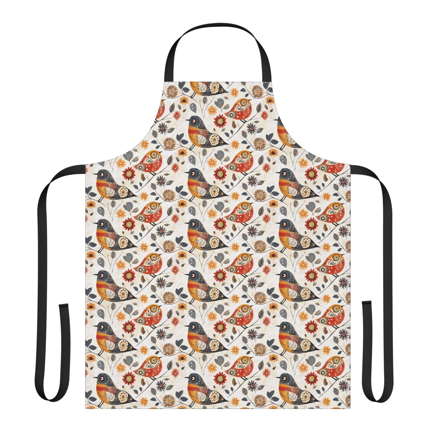 Apron, Folk Art Birds In The Forest