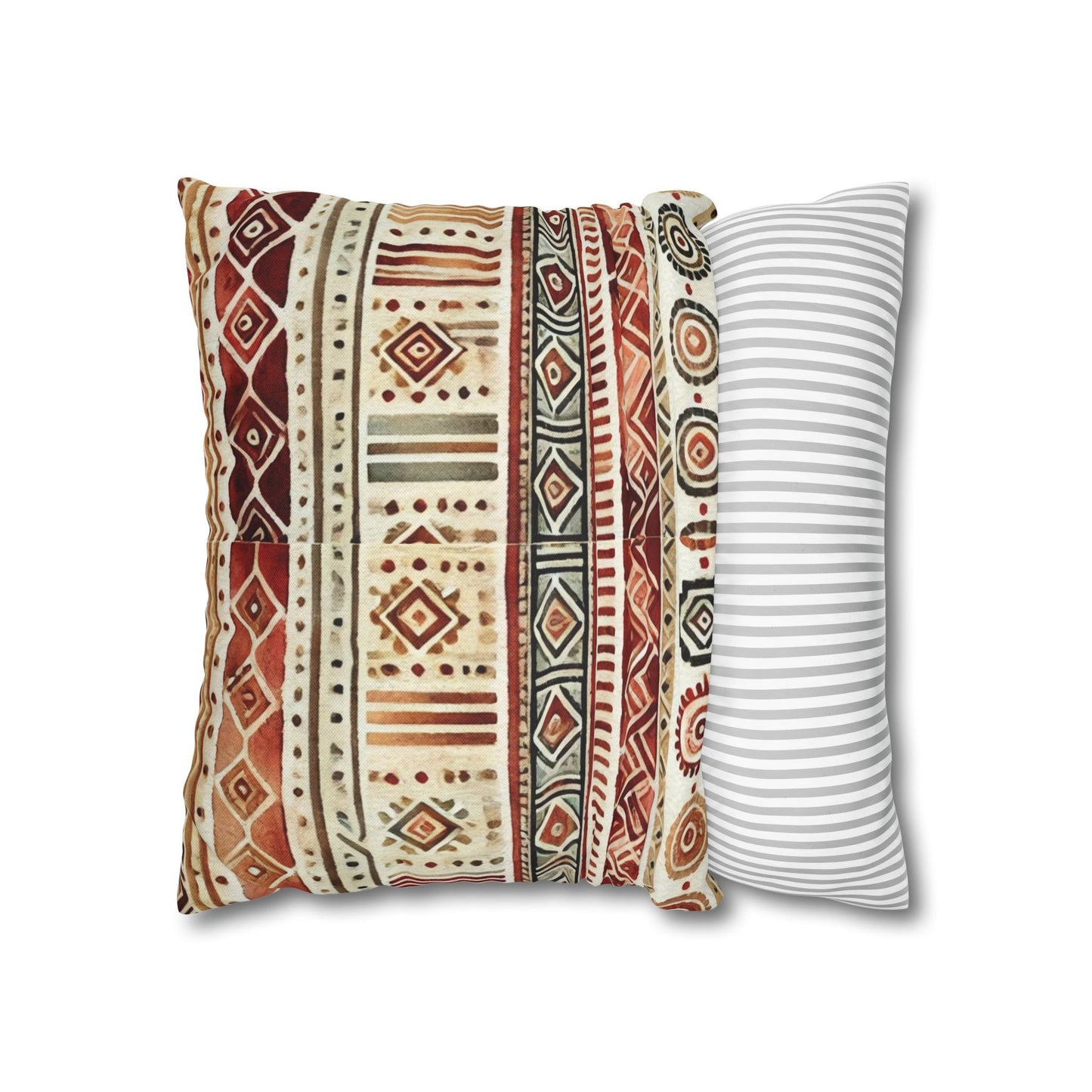 Square Pillow Cover - Bohemian Batik Tribal Pattern