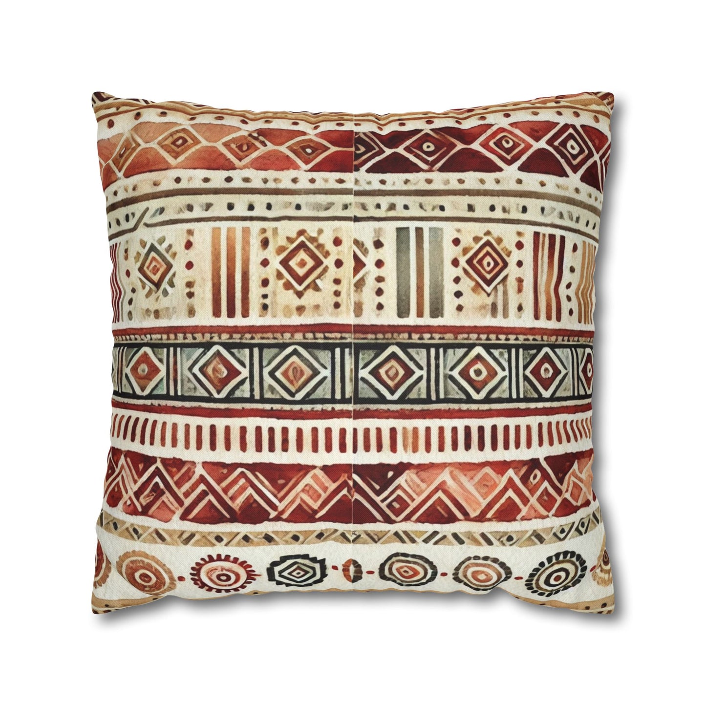 Square Pillow Cover - Bohemian Batik Tribal Pattern