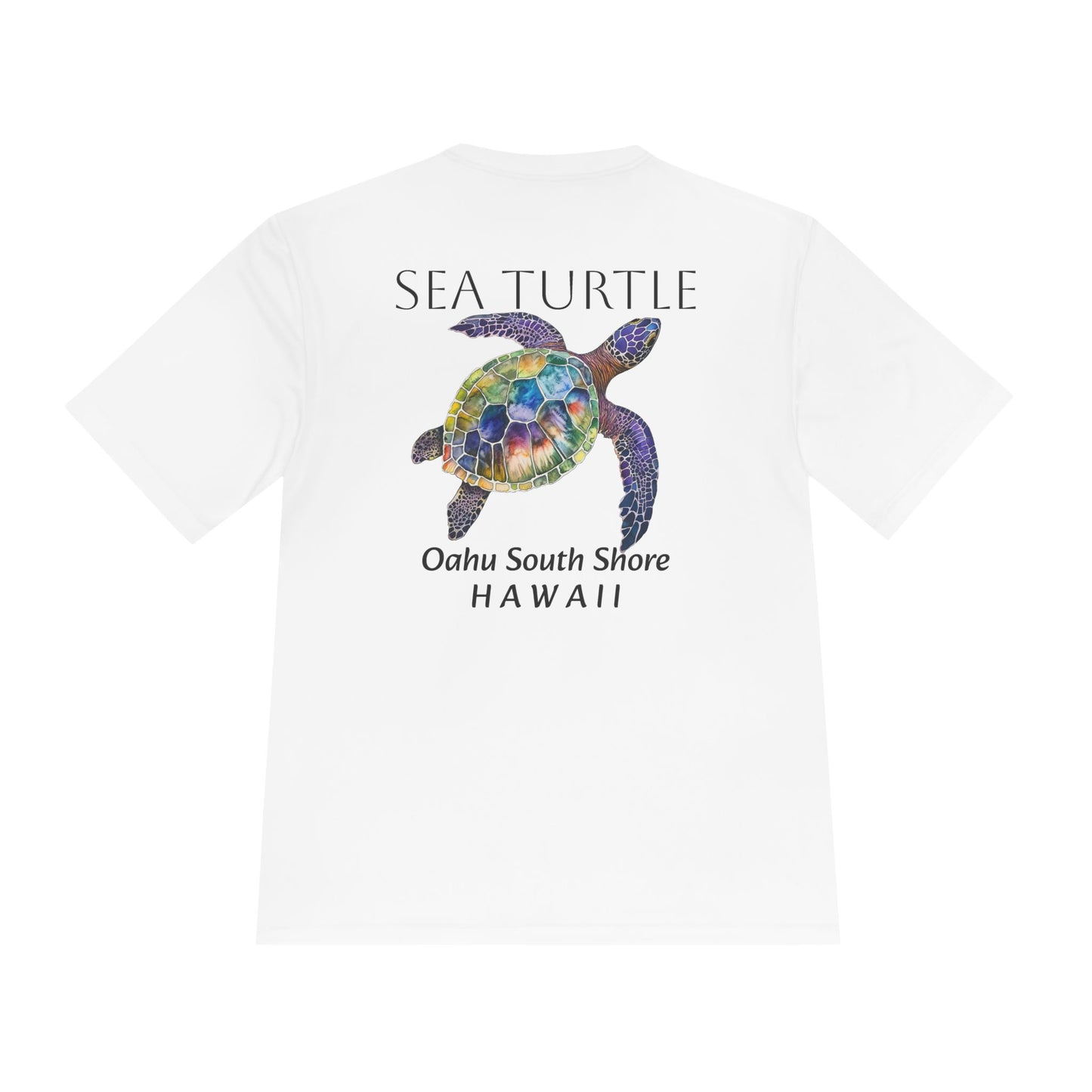 Men's Novelty Tshirt - Sea Turtle Watercolor Of Oahu South Shore, Hawaii