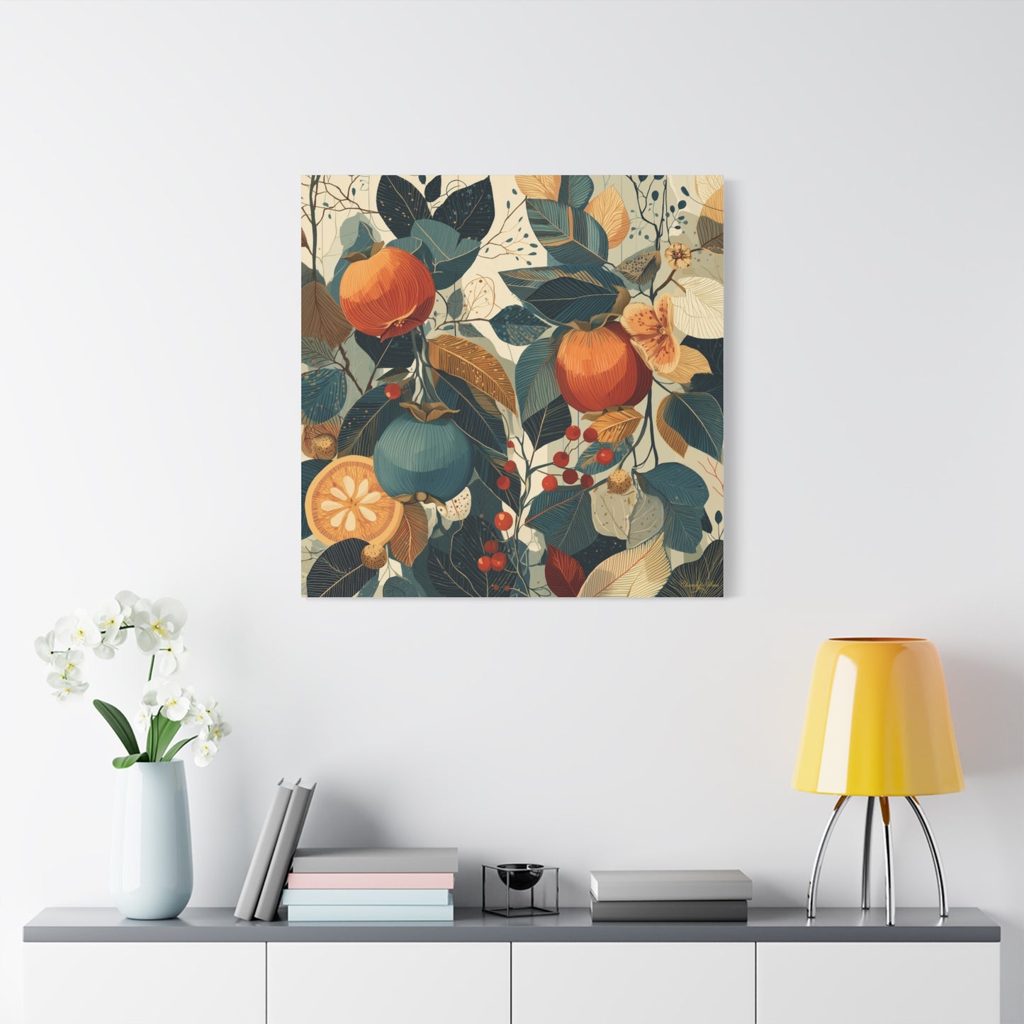 Canvas Art - Autumn Harvest Persimmons Fruit