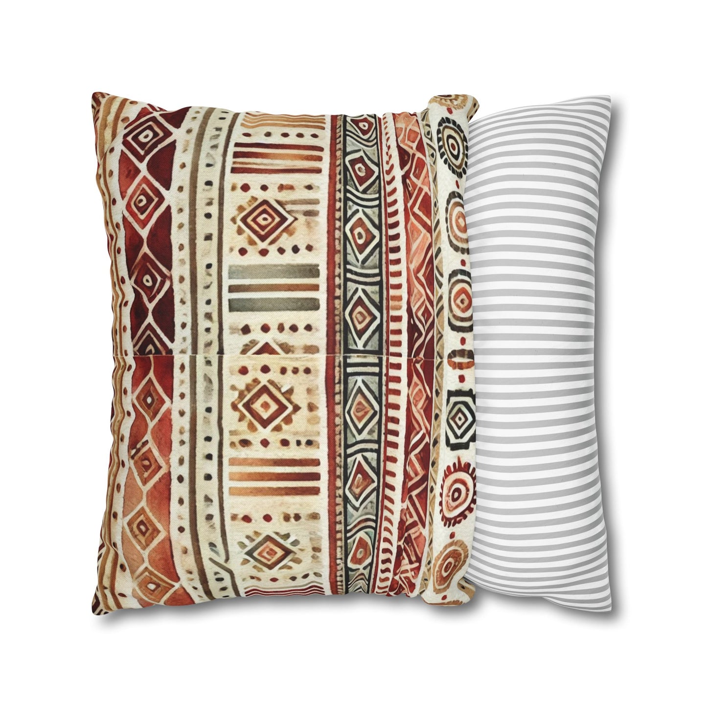 Square Pillow Cover - Bohemian Batik Tribal Pattern