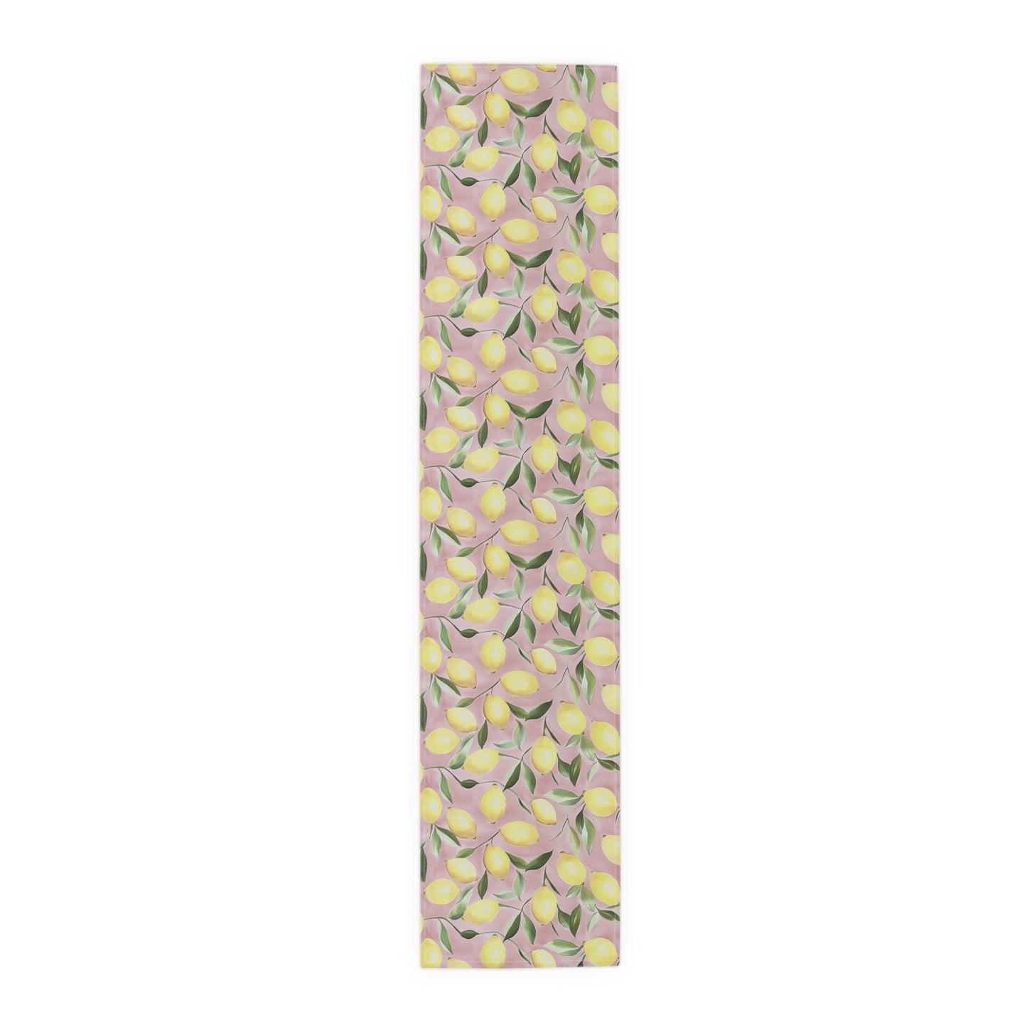 Table Runner - Ripe Lemons On Pink Watercolor