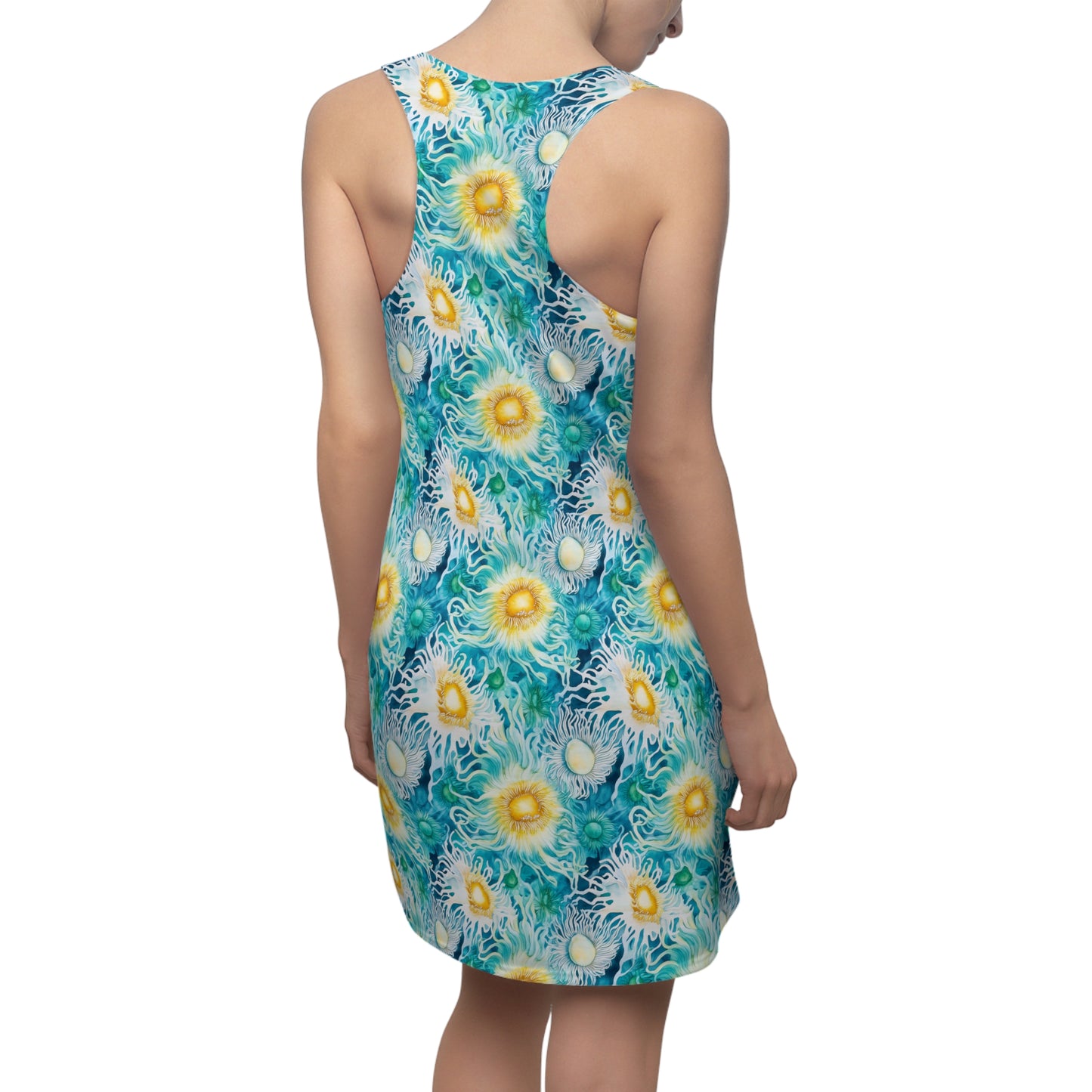 Women's Racerback Dress - Ocean Sea Anemone Floral Print