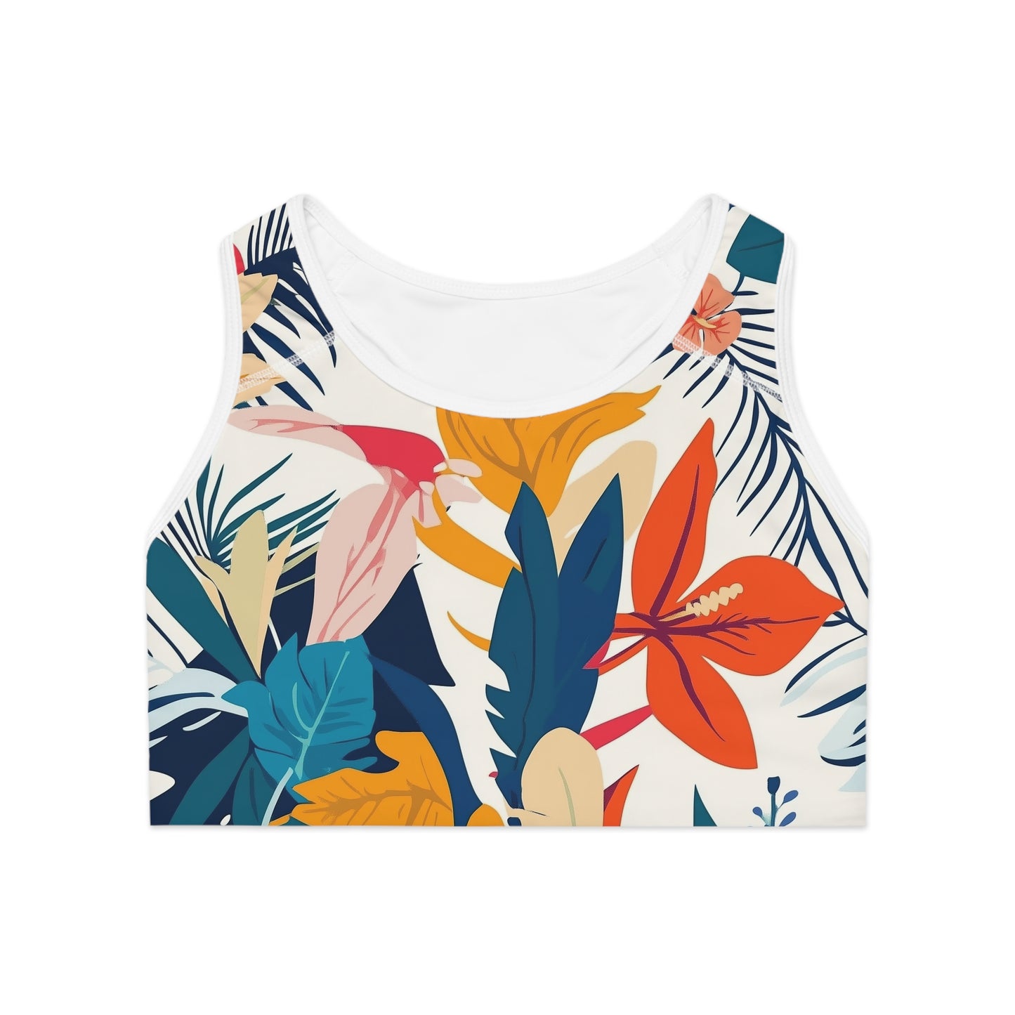 Sports Bra - Tropical Island Floral Hibiscus