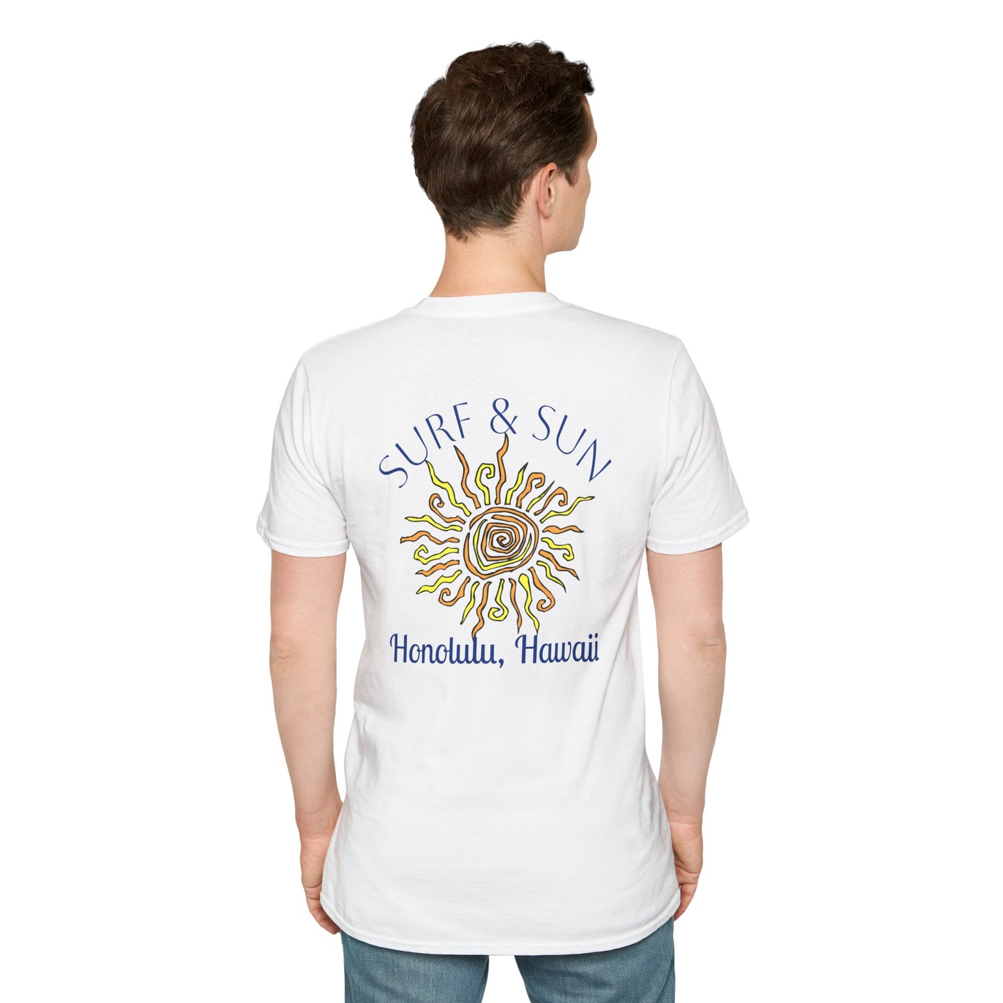 Men's Novelty T-Shirt - Surf & Sun Honolulu Hawaii