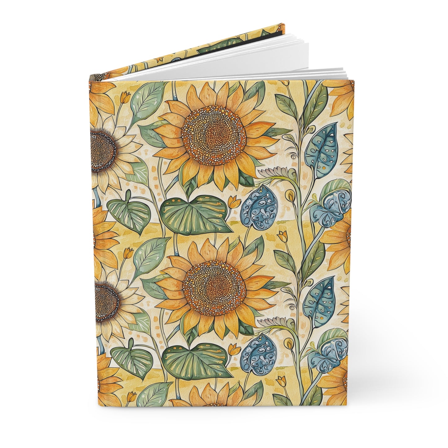 Hardcover Journal - Bright Sunflower Garden Floral Design