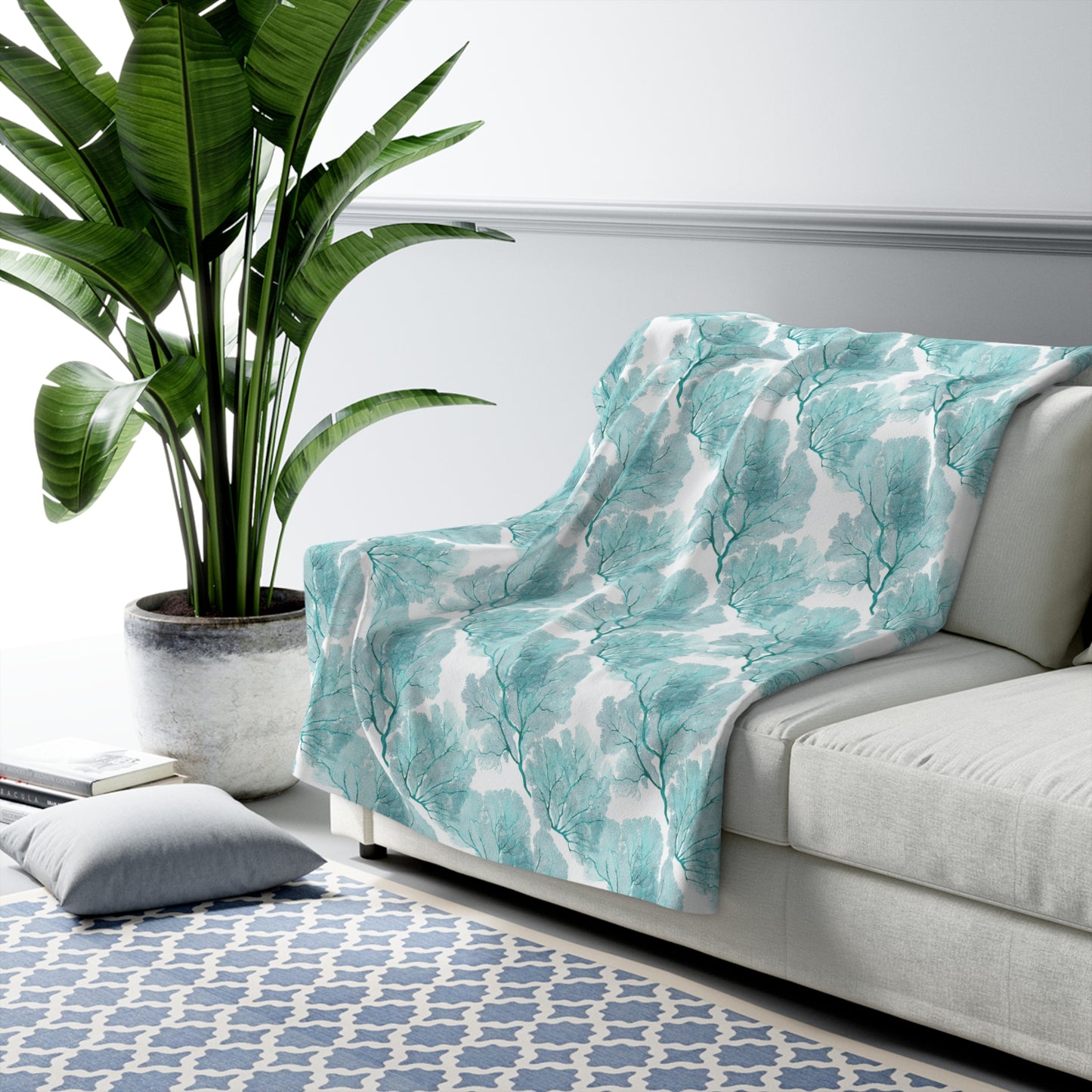 Sherpa Fleece Blanket - Coastal Sea Fans