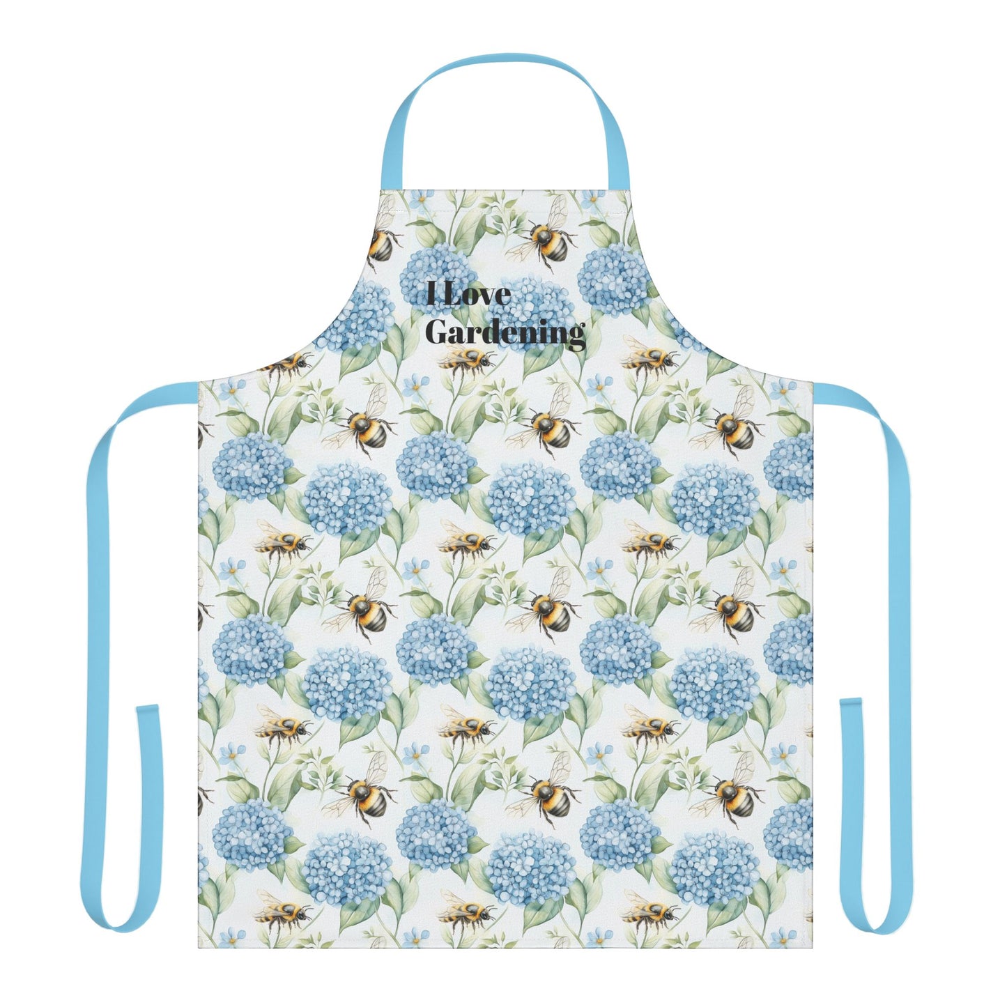 Apron - Blue Hydrangea And Busy Bees Gardening