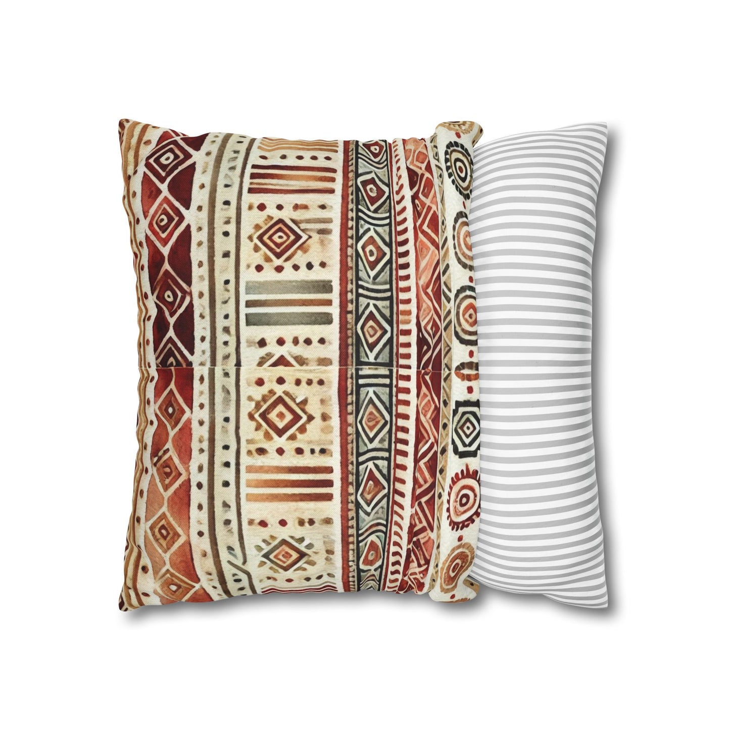 Square Pillow Cover - Bohemian Batik Tribal Pattern