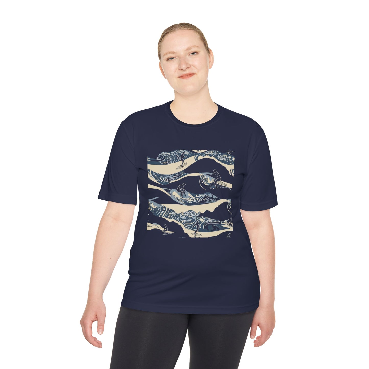 Men's Novelty Tshirt - Moonlit Hawaiian Wave Surfers