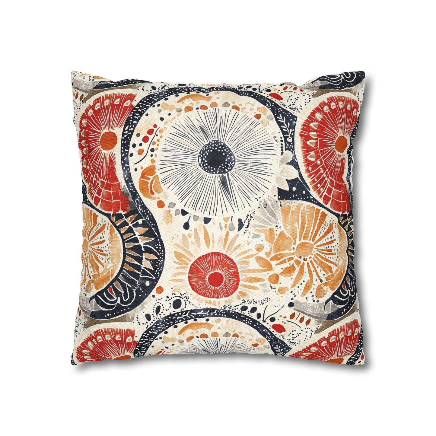 Square Pillow Cover - Boho Mandala Abstract