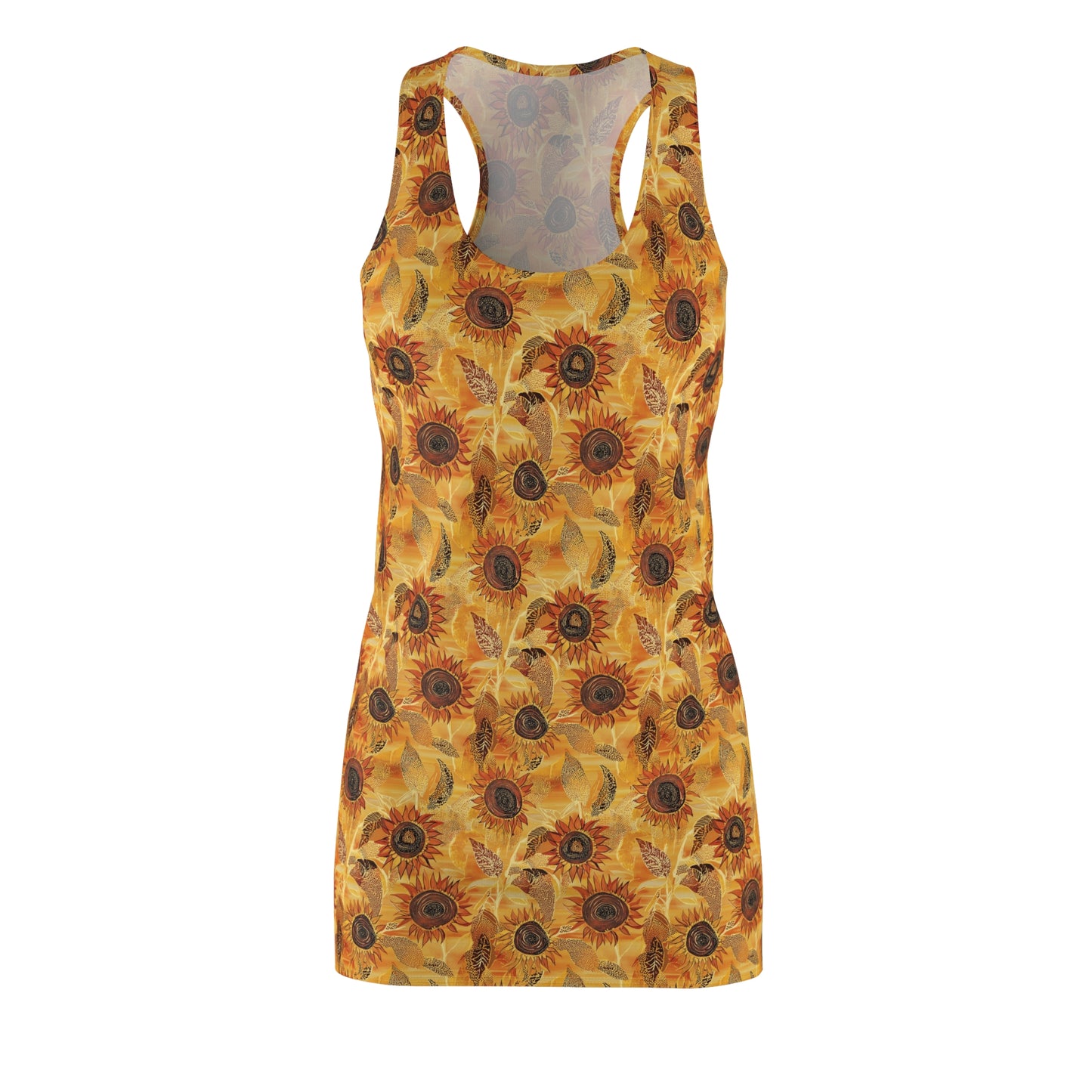 Women's Racerback Dress - A Field Of Sunflowers For Summer